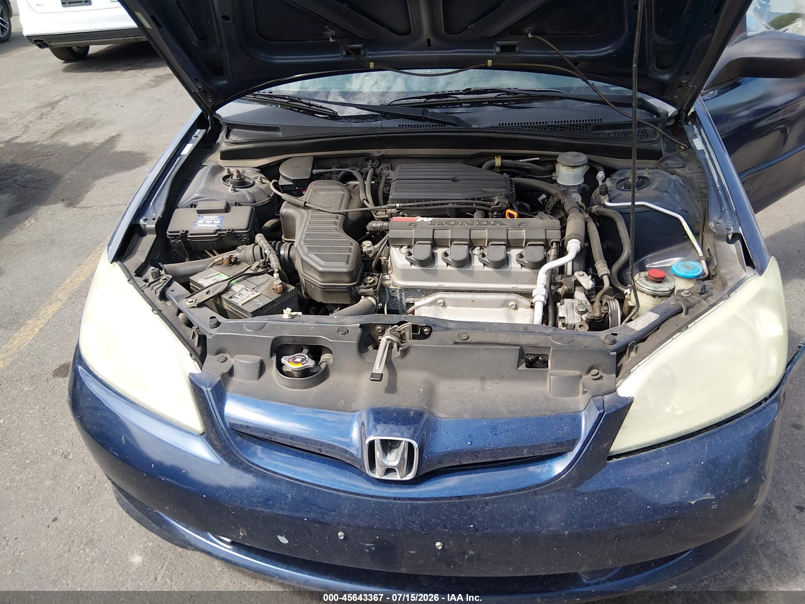 2004 Honda Civic Lx Blue vin: 2HGES16614H530448