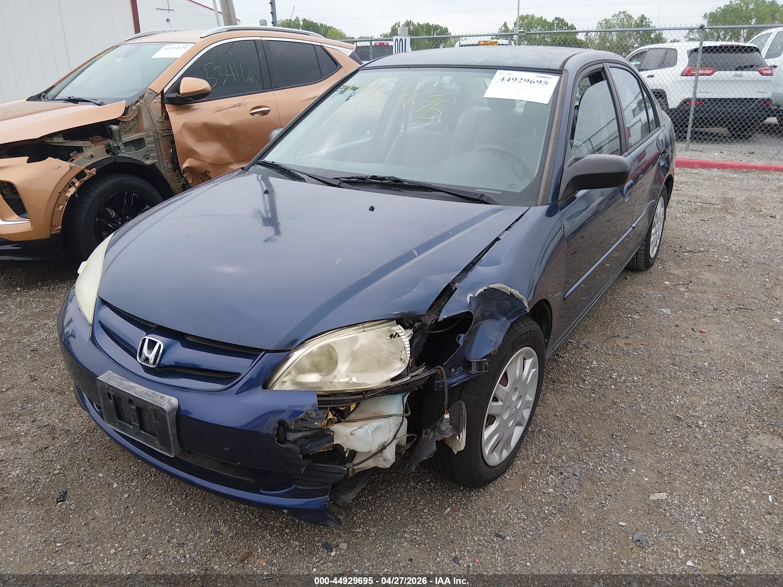 2004 Honda Civic Lx Blue vin: 2HGES16614H635412