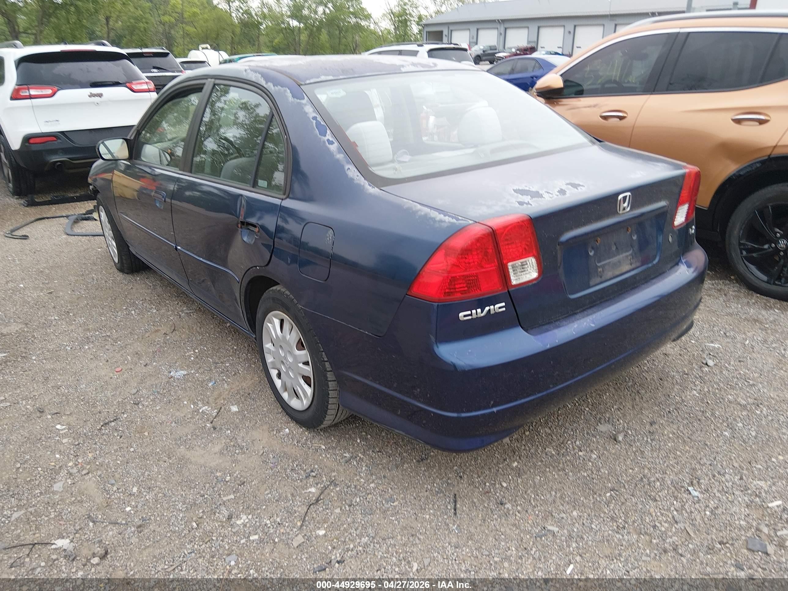 2004 Honda Civic Lx Blue vin: 2HGES16614H635412