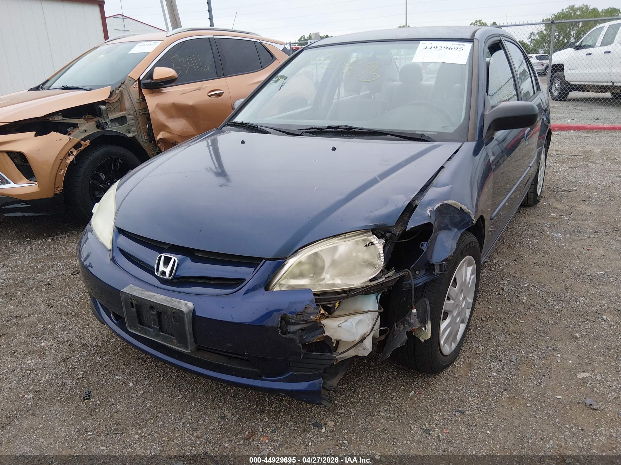 2004 Honda Civic Lx Blue vin: 2HGES16614H635412