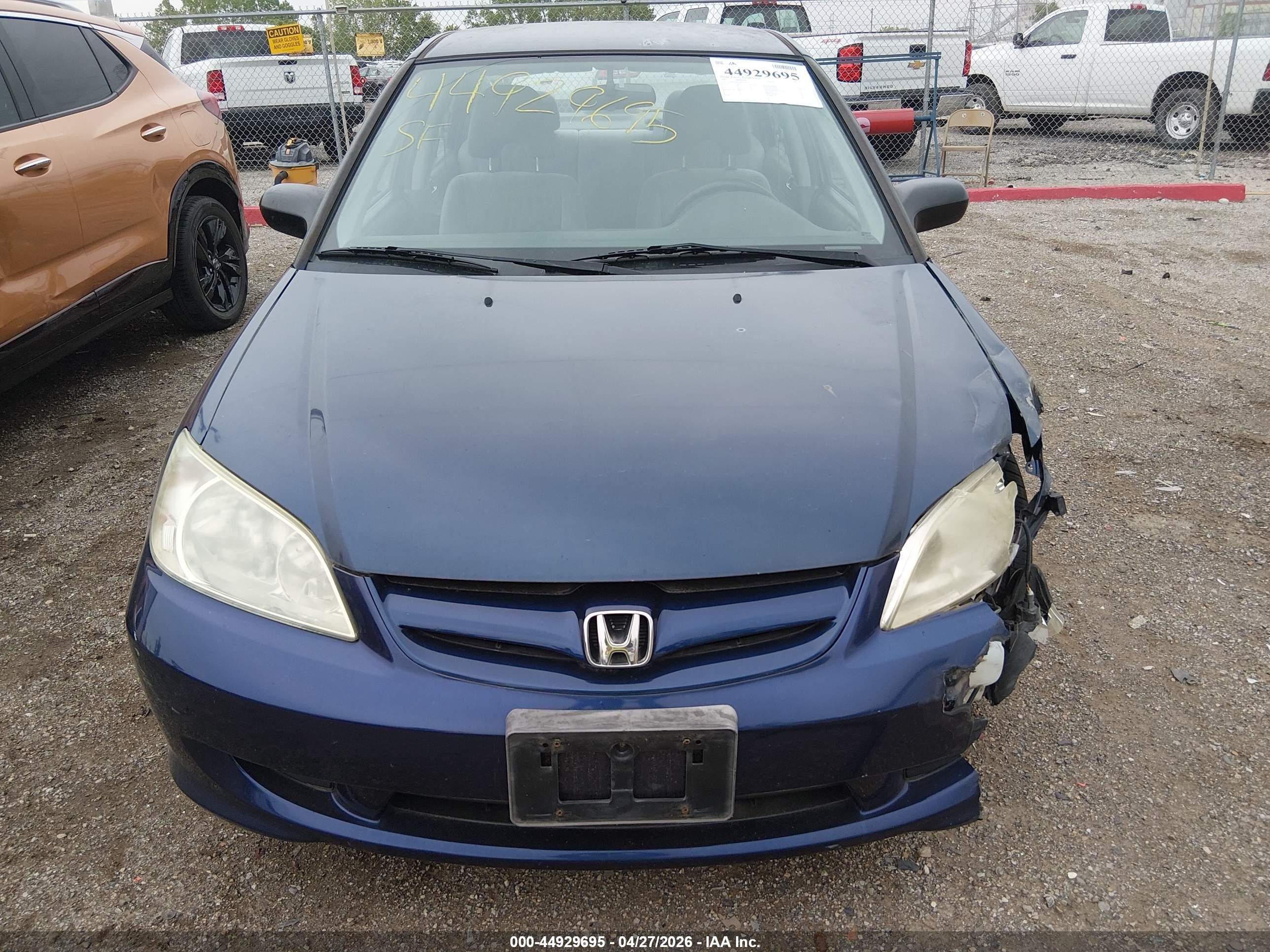 2004 Honda Civic Lx Blue vin: 2HGES16614H635412
