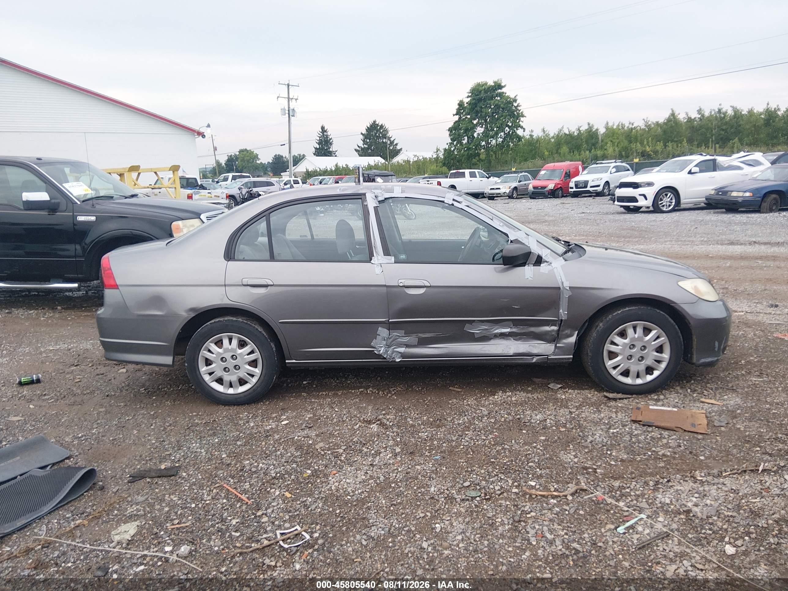 2004 Honda Civic Lx Gray vin: 2HGES16614H644661