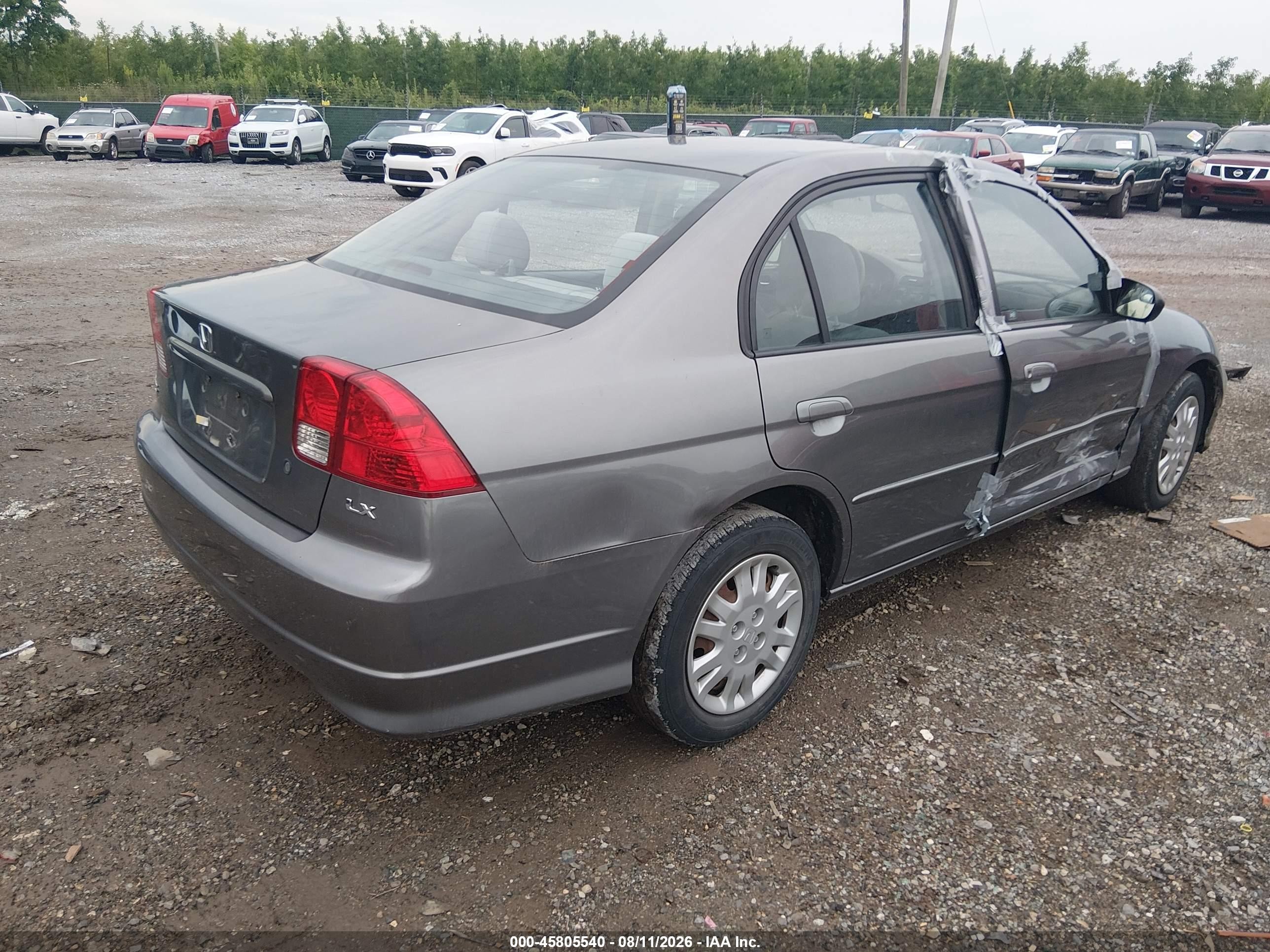 2004 Honda Civic Lx Gray vin: 2HGES16614H644661
