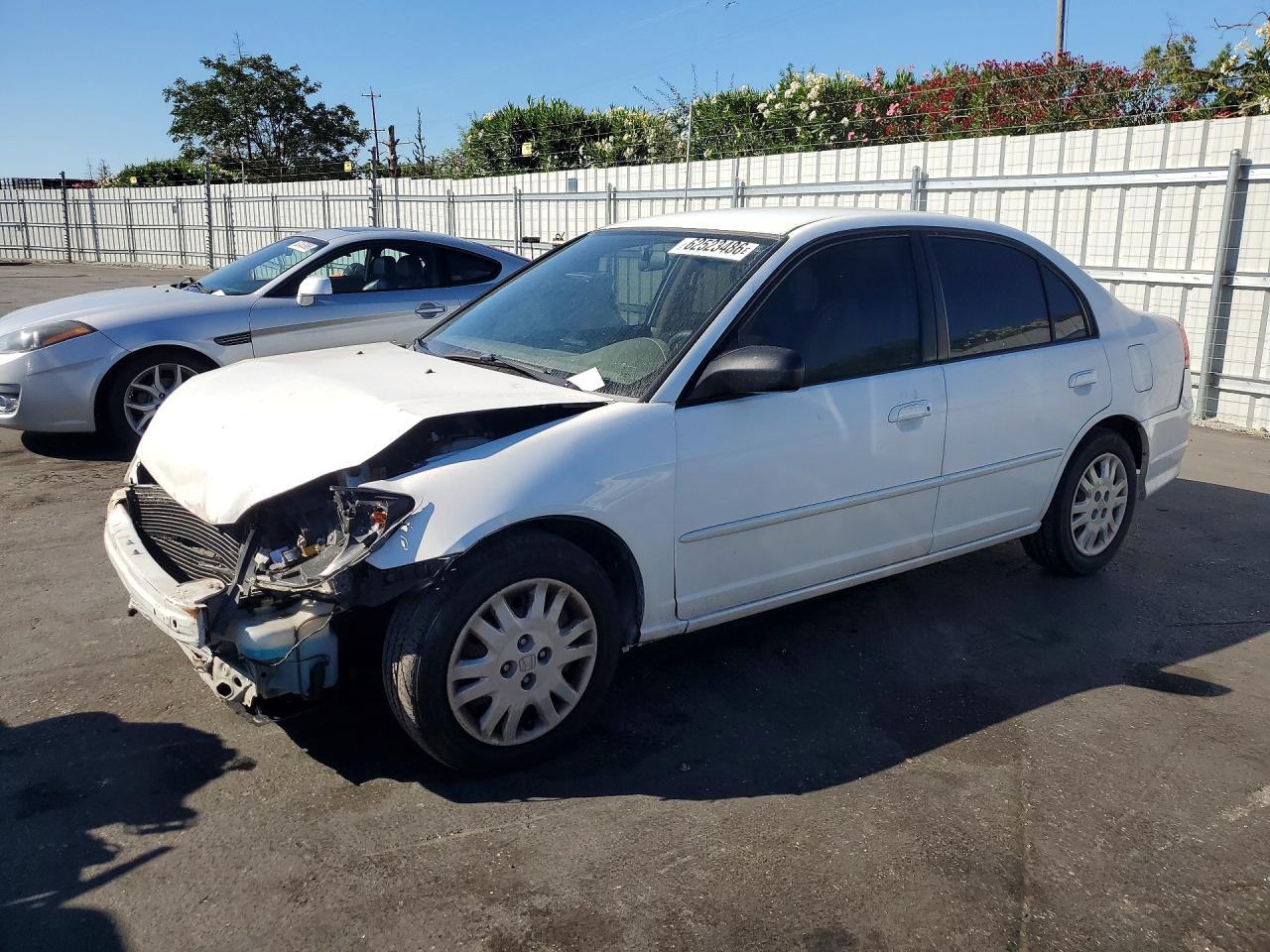 2005 Honda Civic Lx White vin: 2HGES16615H541421