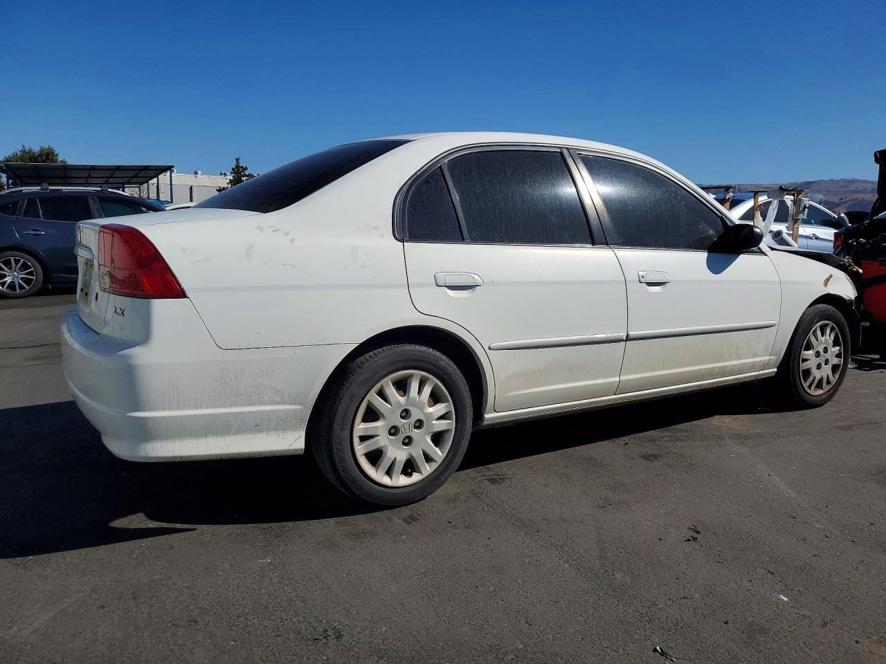 2005 Honda Civic Lx White vin: 2HGES16615H541421