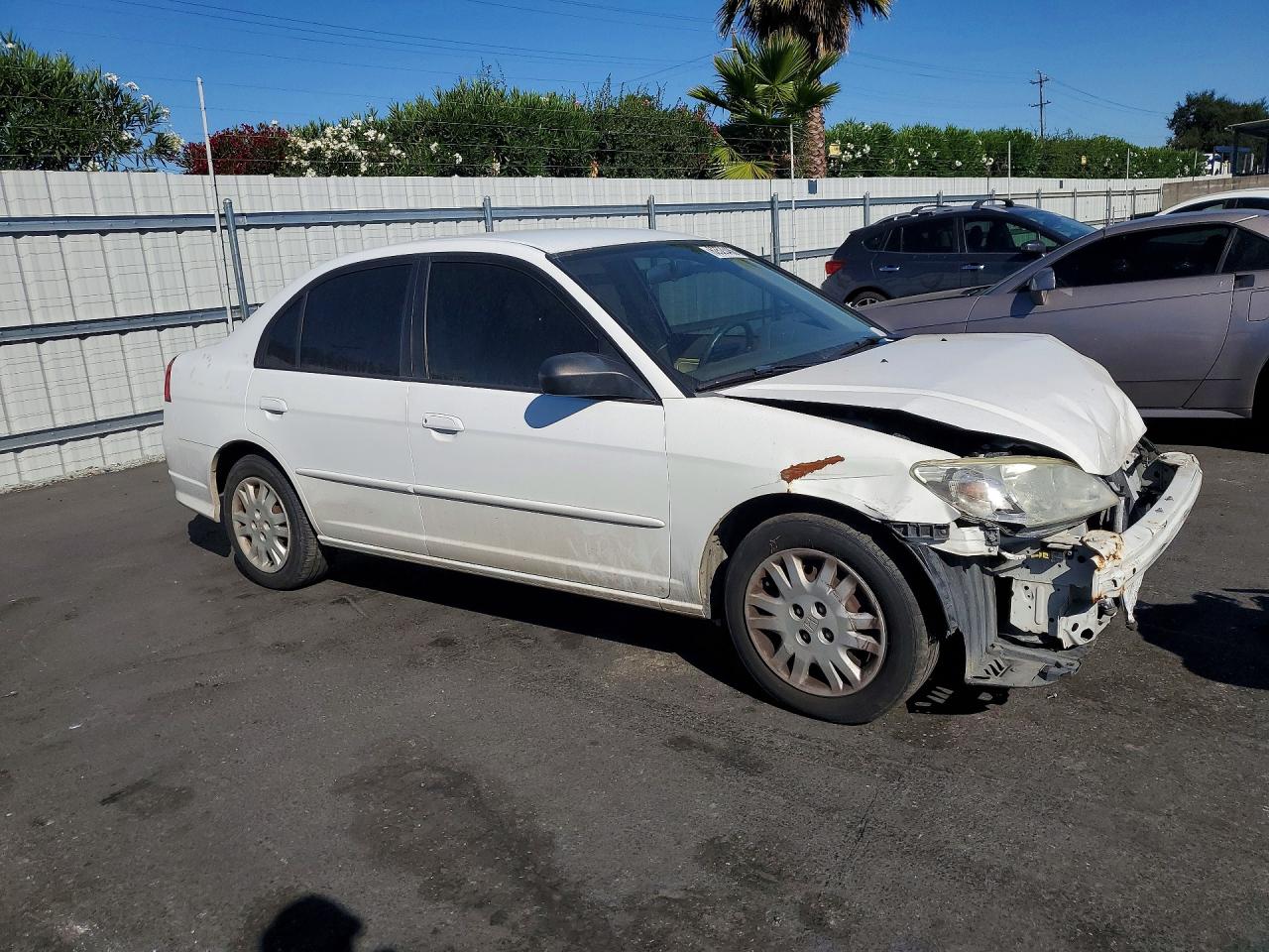 2005 Honda Civic Lx White vin: 2HGES16615H541421
