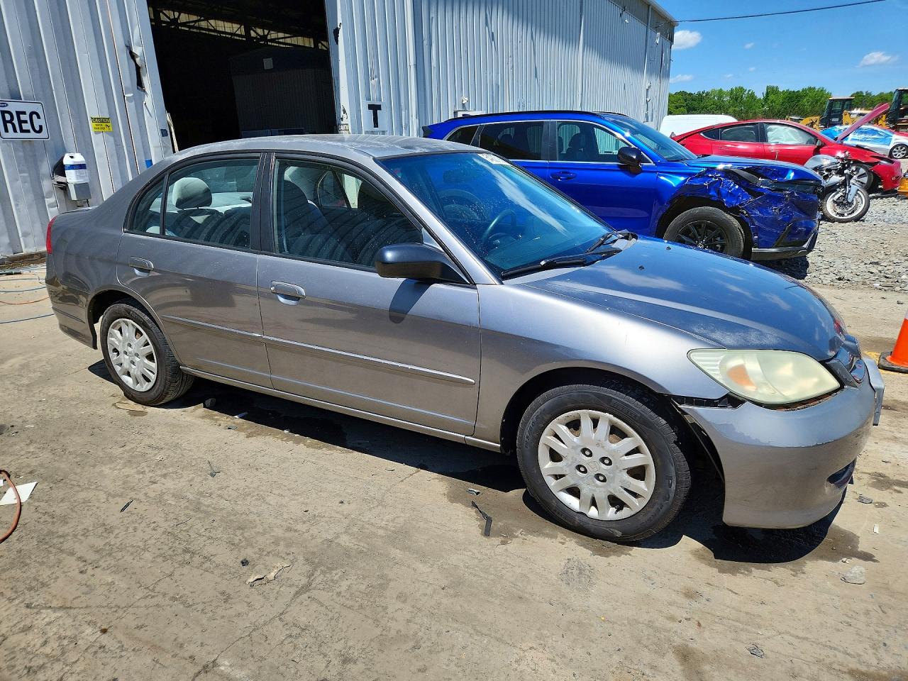 2005 Honda Civic Lx Silver vin: 2HGES16615H546988