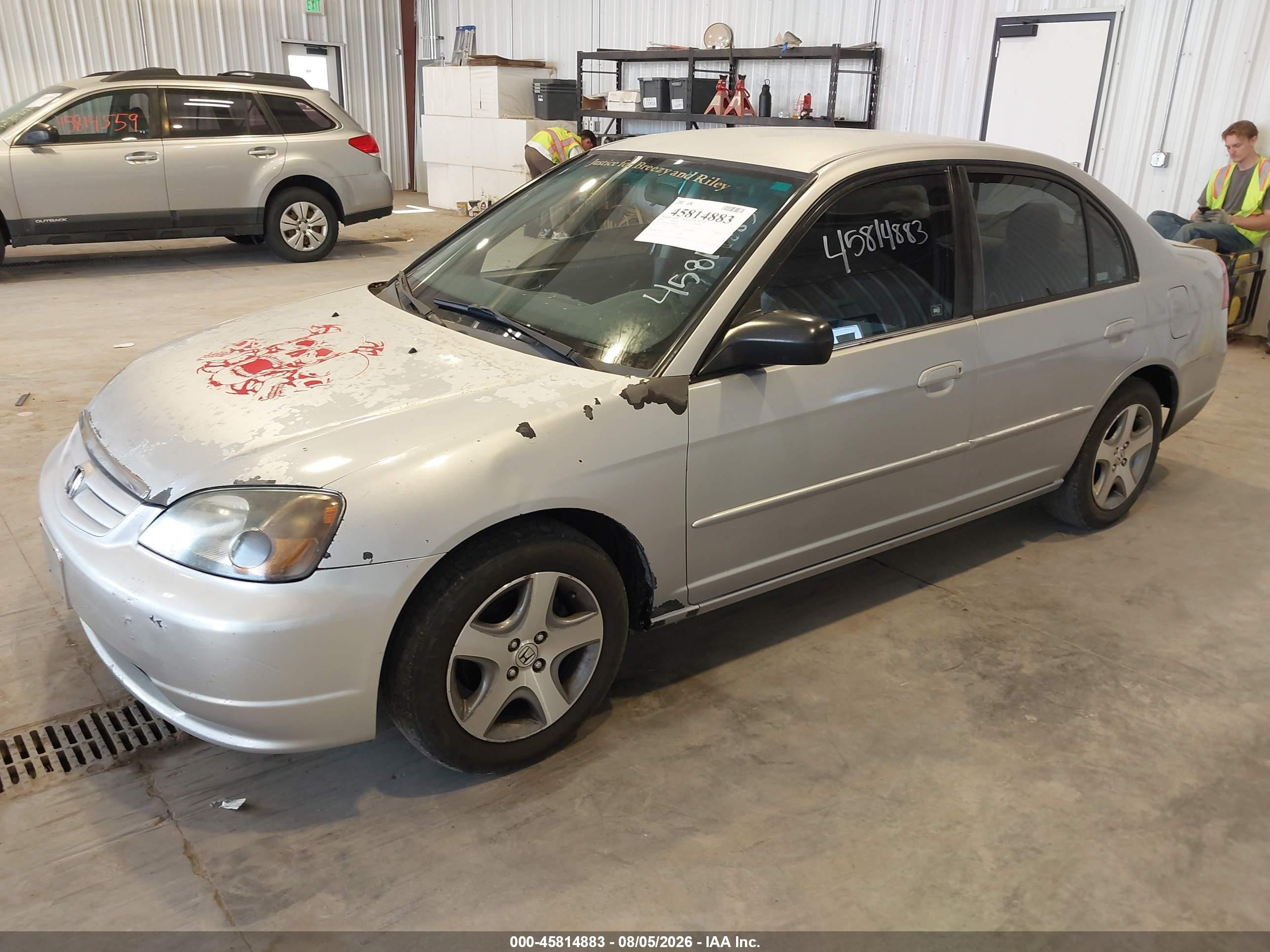 2003 Honda Civic Lx Silver vin: 2HGES16623H520669