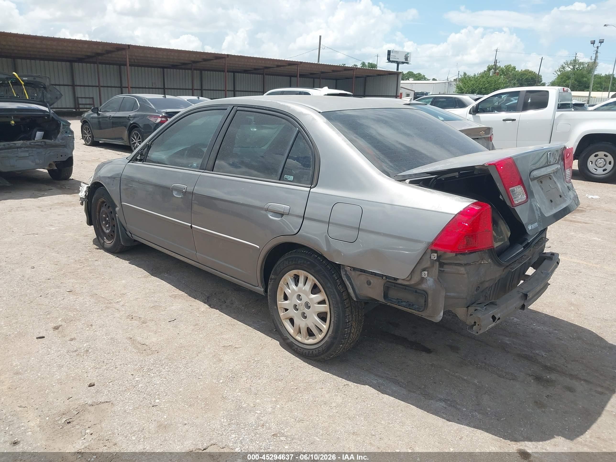 2004 Honda Civic Lx Gray vin: 2HGES16624H641137