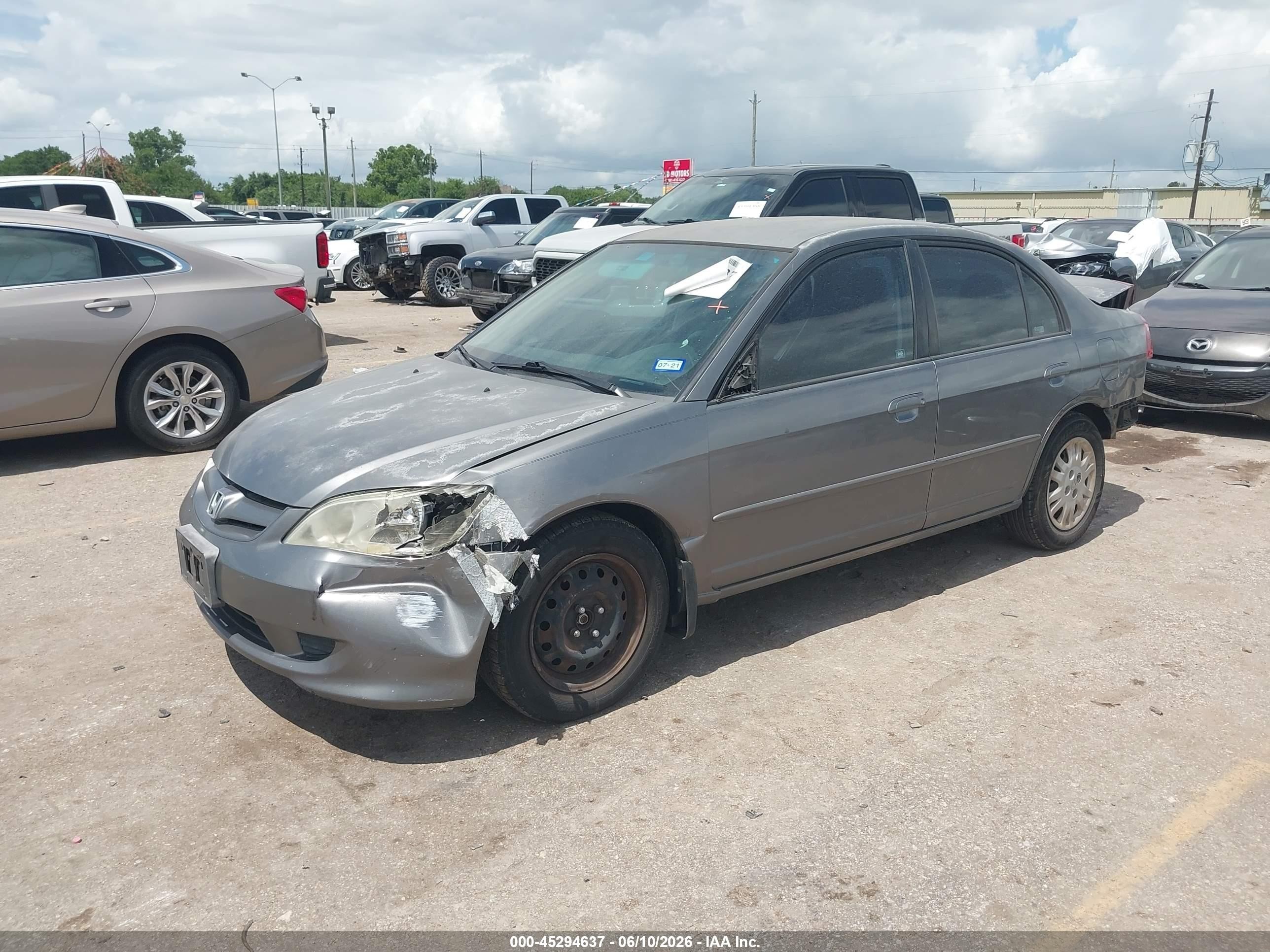 2004 Honda Civic Lx Gray vin: 2HGES16624H641137