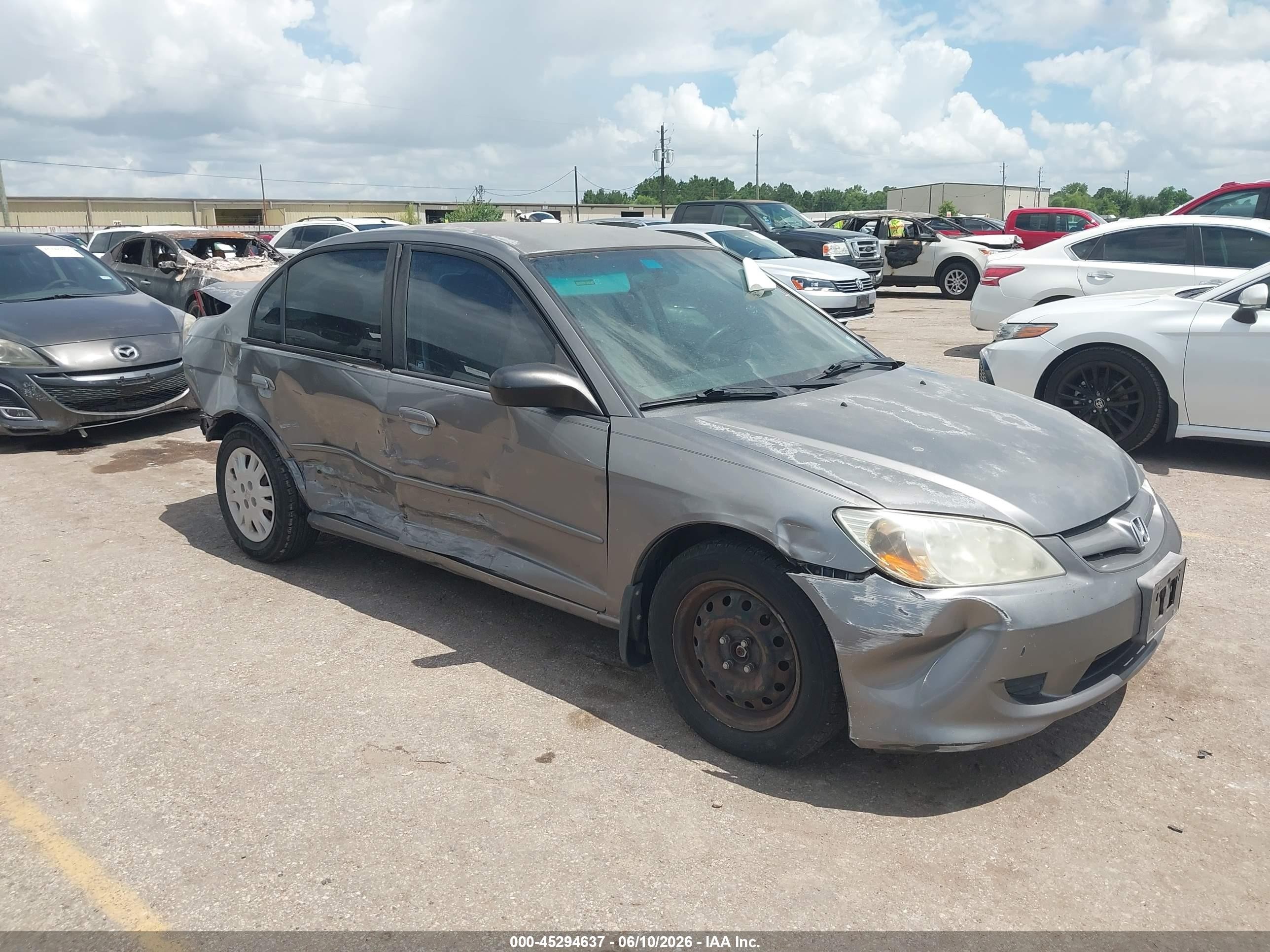 2004 Honda Civic Lx Gray vin: 2HGES16624H641137