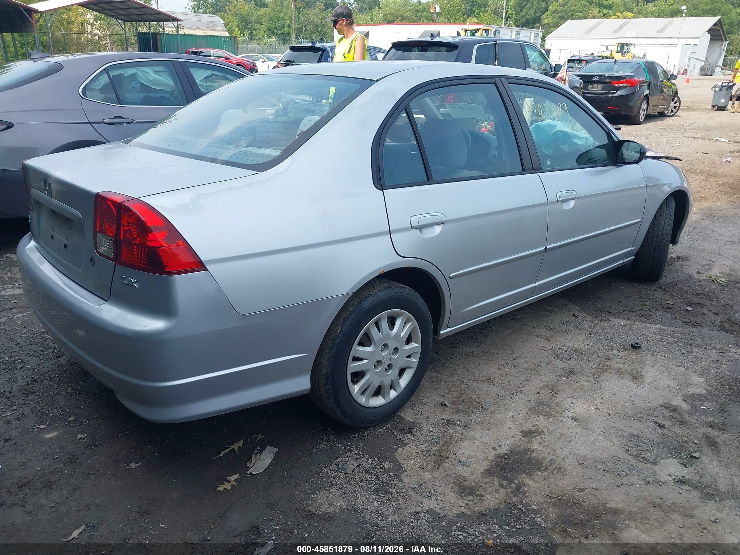 2005 Honda Civic Lx Silver vin: 2HGES16625H614909