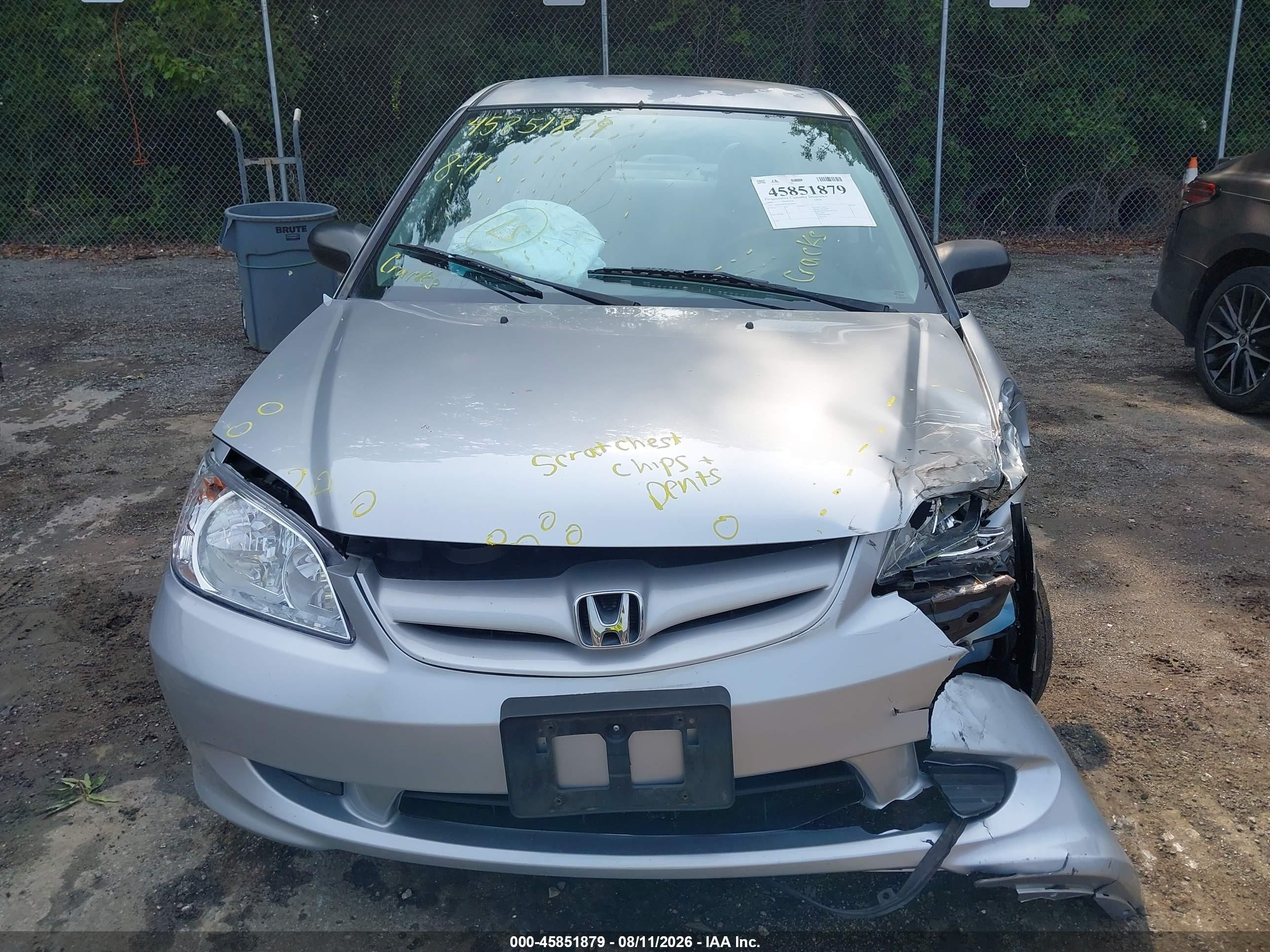 2005 Honda Civic Lx Silver vin: 2HGES16625H614909