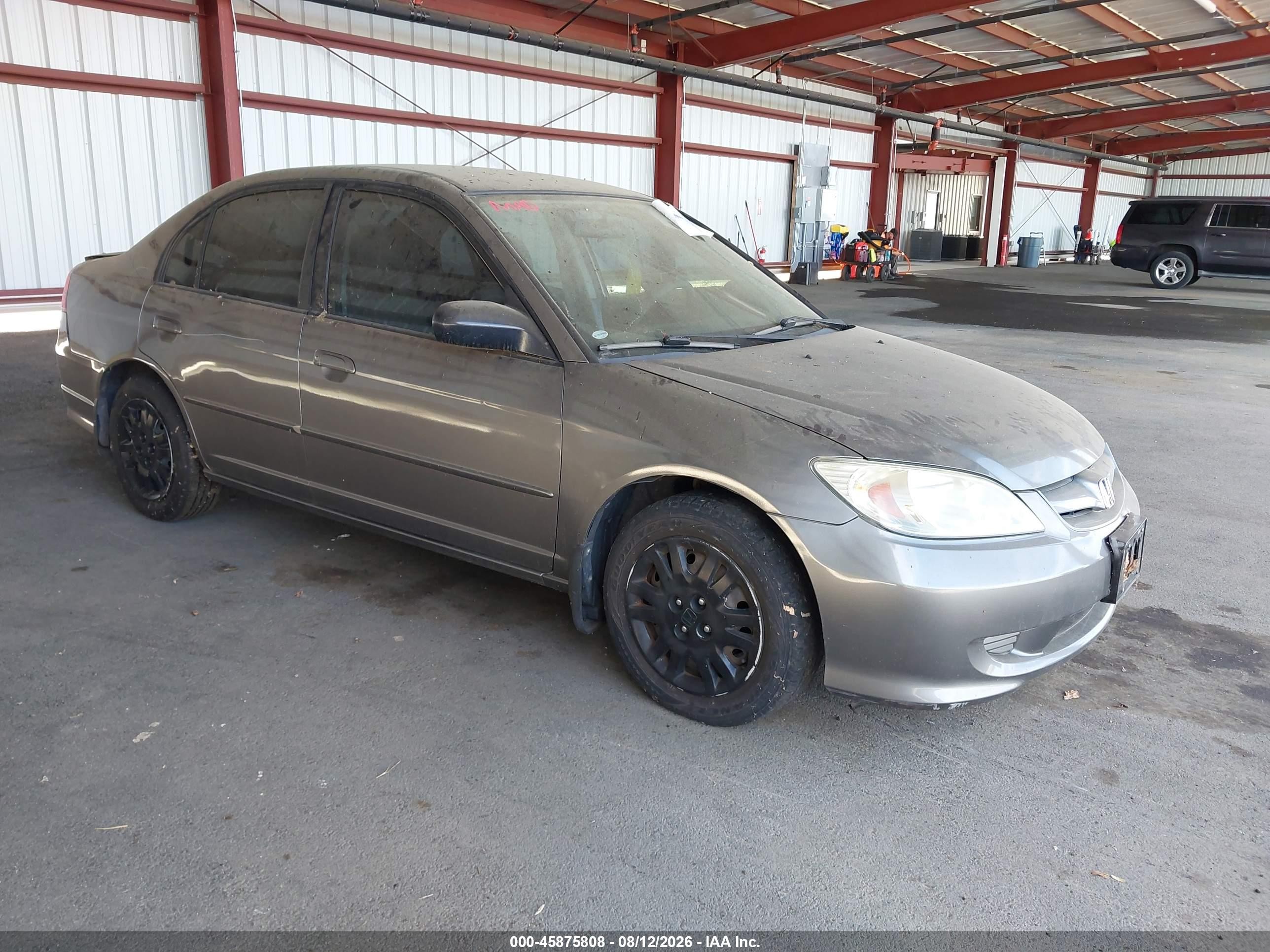2005 Honda Civic Lx Gray vin: 2HGES16645H526332