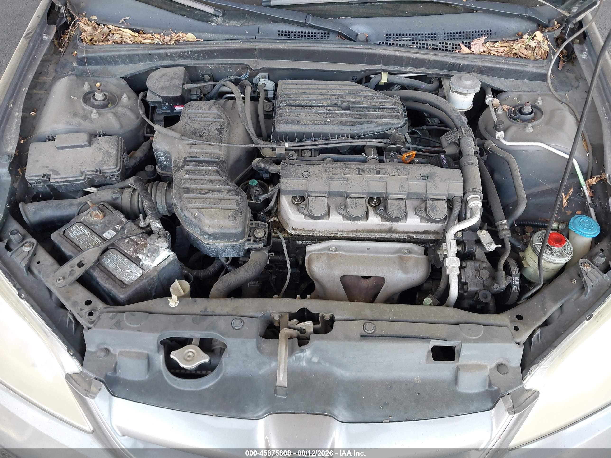 2005 Honda Civic Lx Серый vin: 2HGES16645H526332