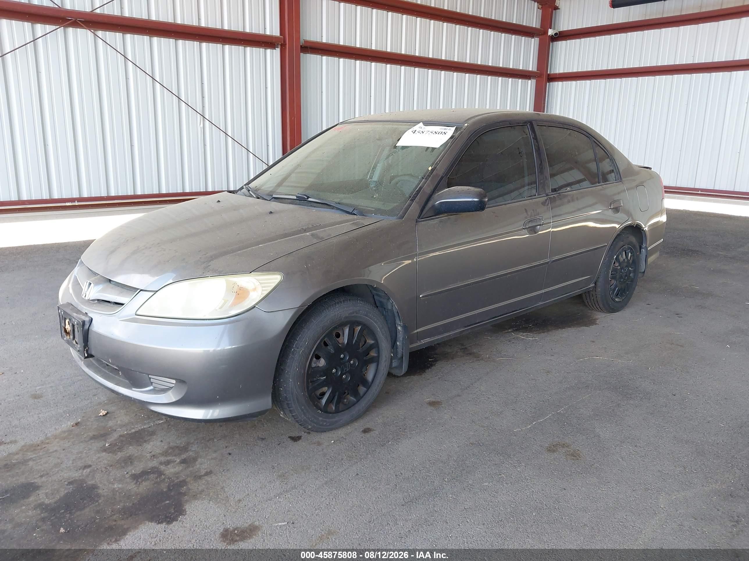 2005 Honda Civic Lx Серый vin: 2HGES16645H526332
