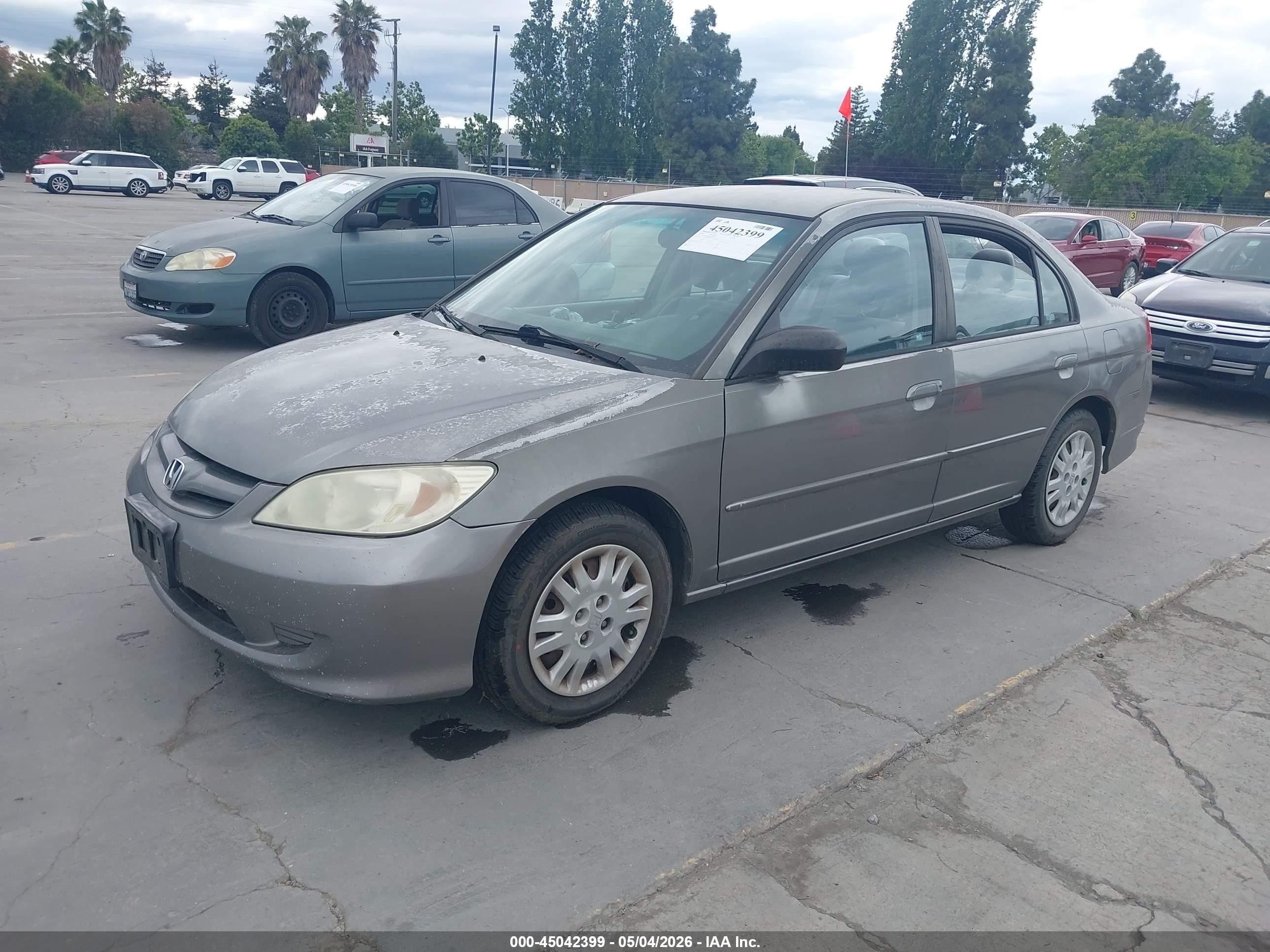 2005 Honda Civic Lx Gray vin: 2HGES16645H629203