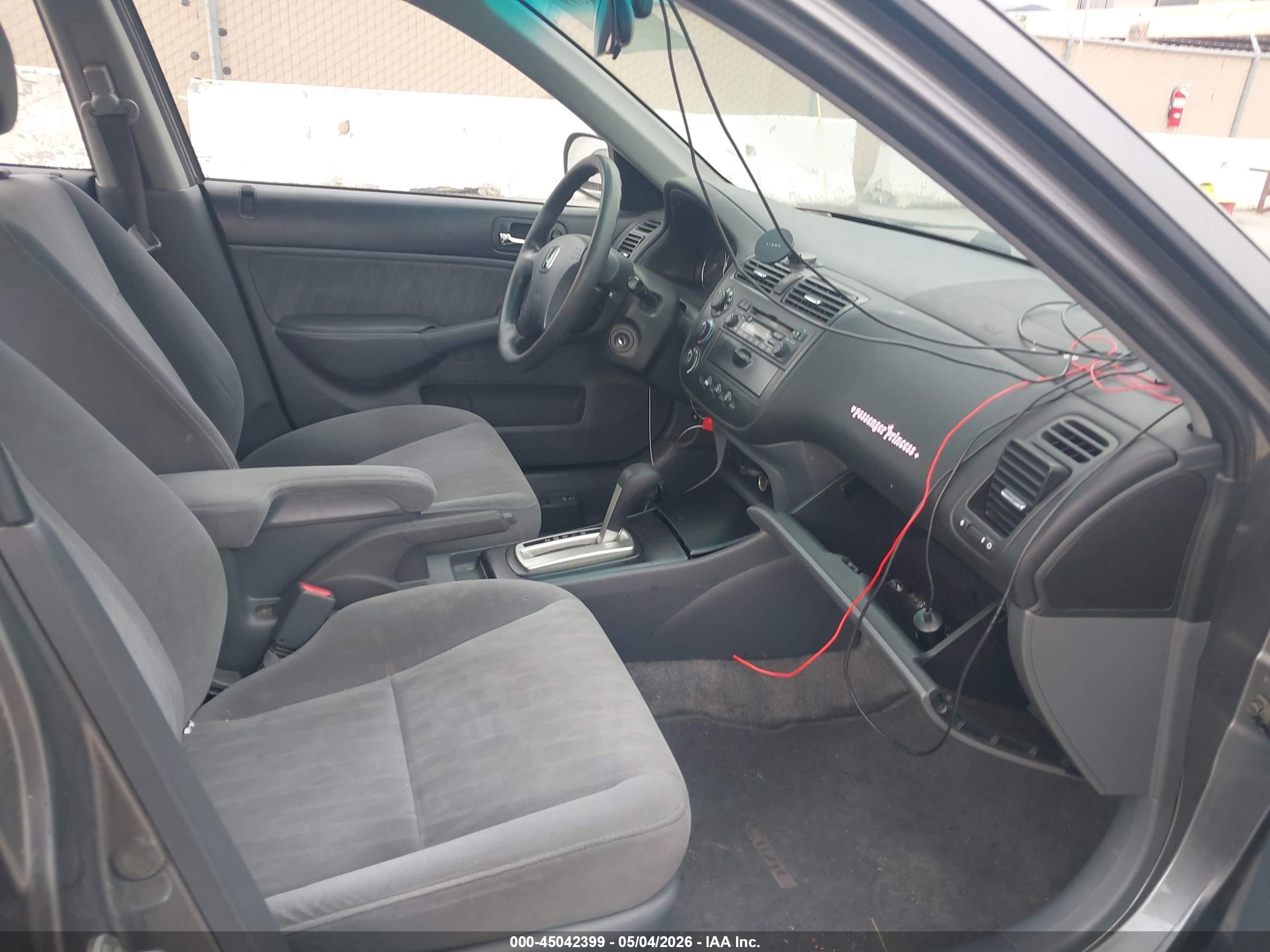 2005 Honda Civic Lx Gray vin: 2HGES16645H629203