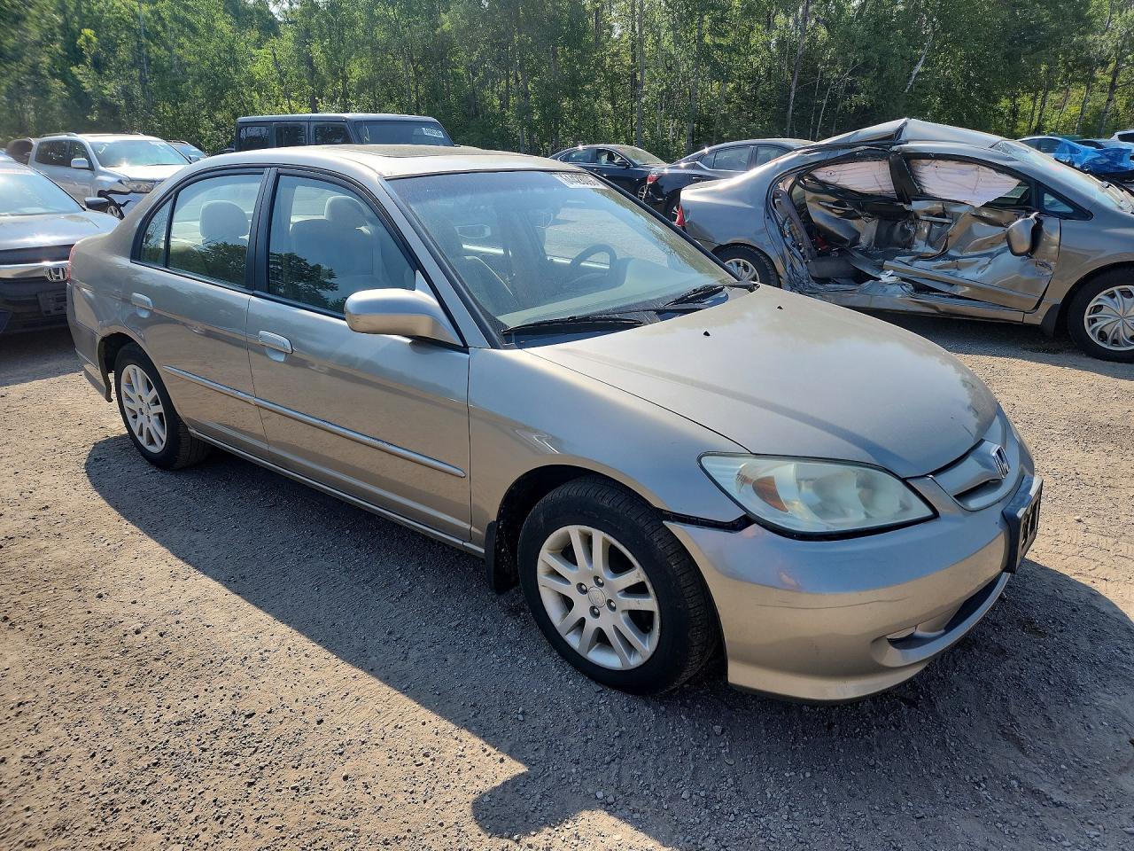 2005 Honda Civic Lx Beige vin: 2HGES16655H033274