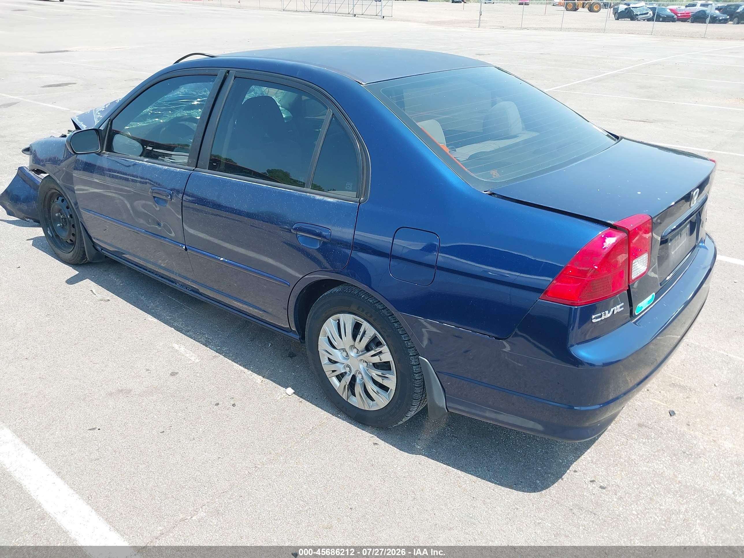 2004 Honda Civic Lx Blue vin: 2HGES16664H517971