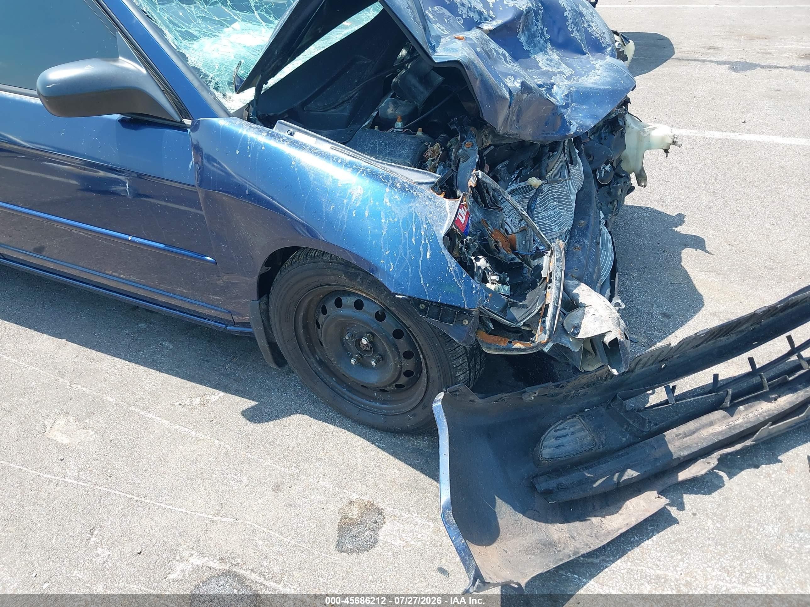 2004 Honda Civic Lx Blue vin: 2HGES16664H517971