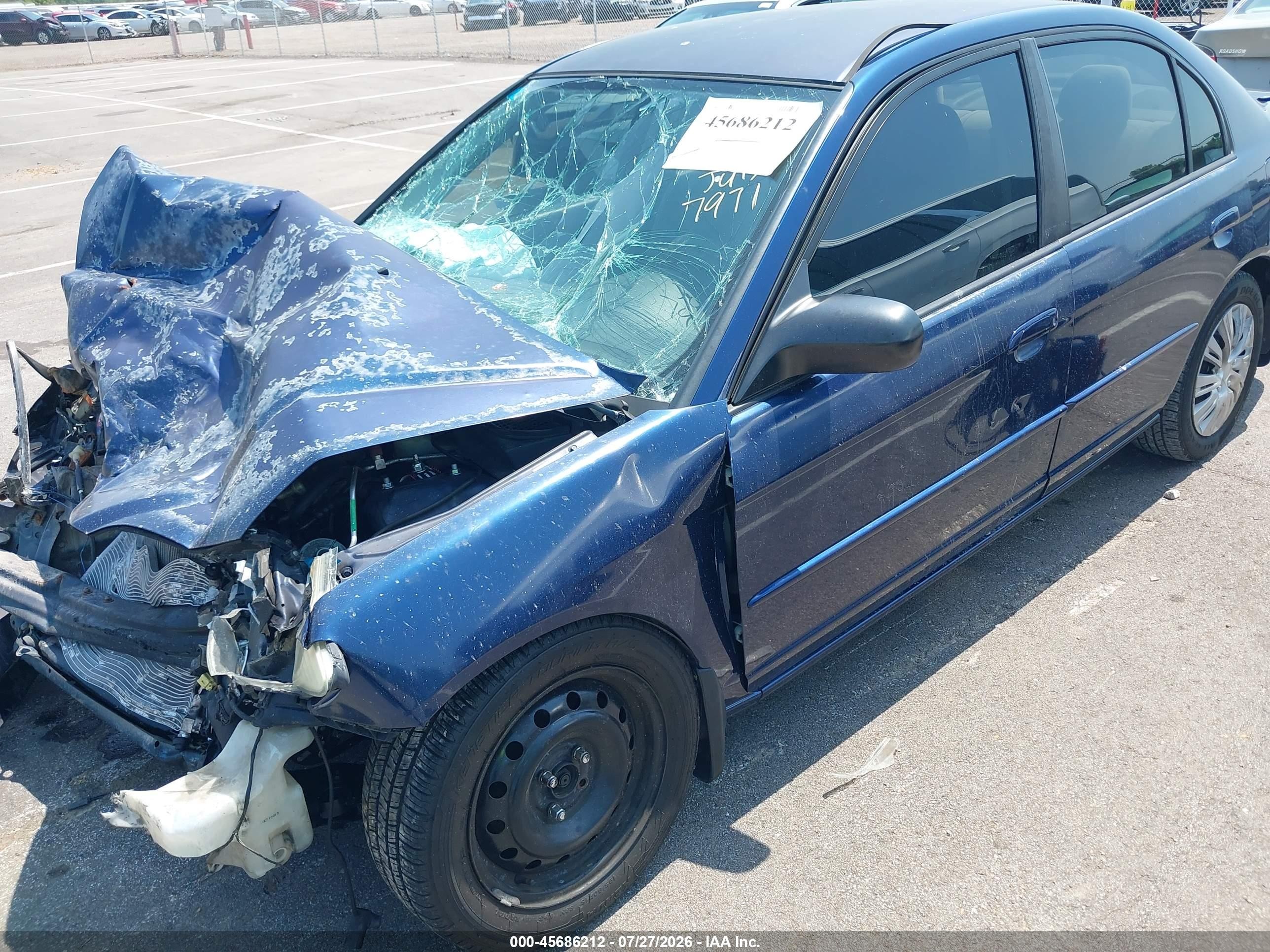 2004 Honda Civic Lx Blue vin: 2HGES16664H517971