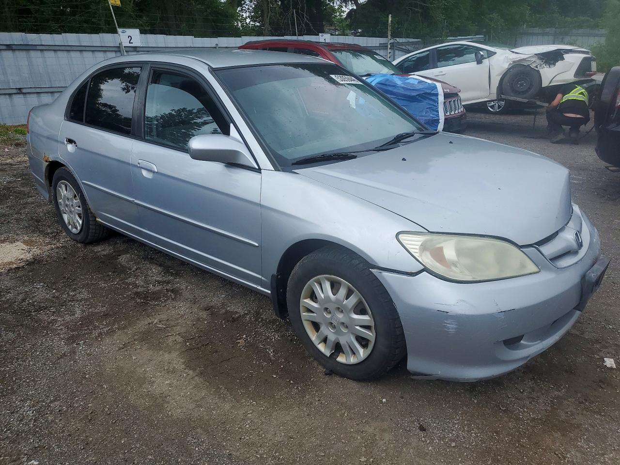 2004 Honda Civic Lx Silver vin: 2HGES16664H913334
