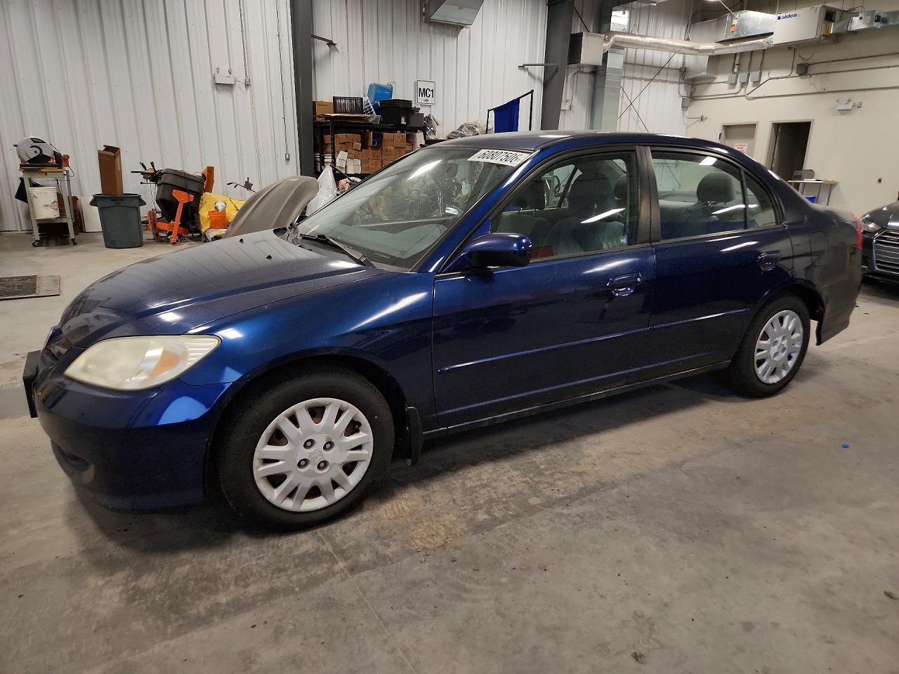 2004 Honda Civic Lx Blue vin: 2HGES16664H931445