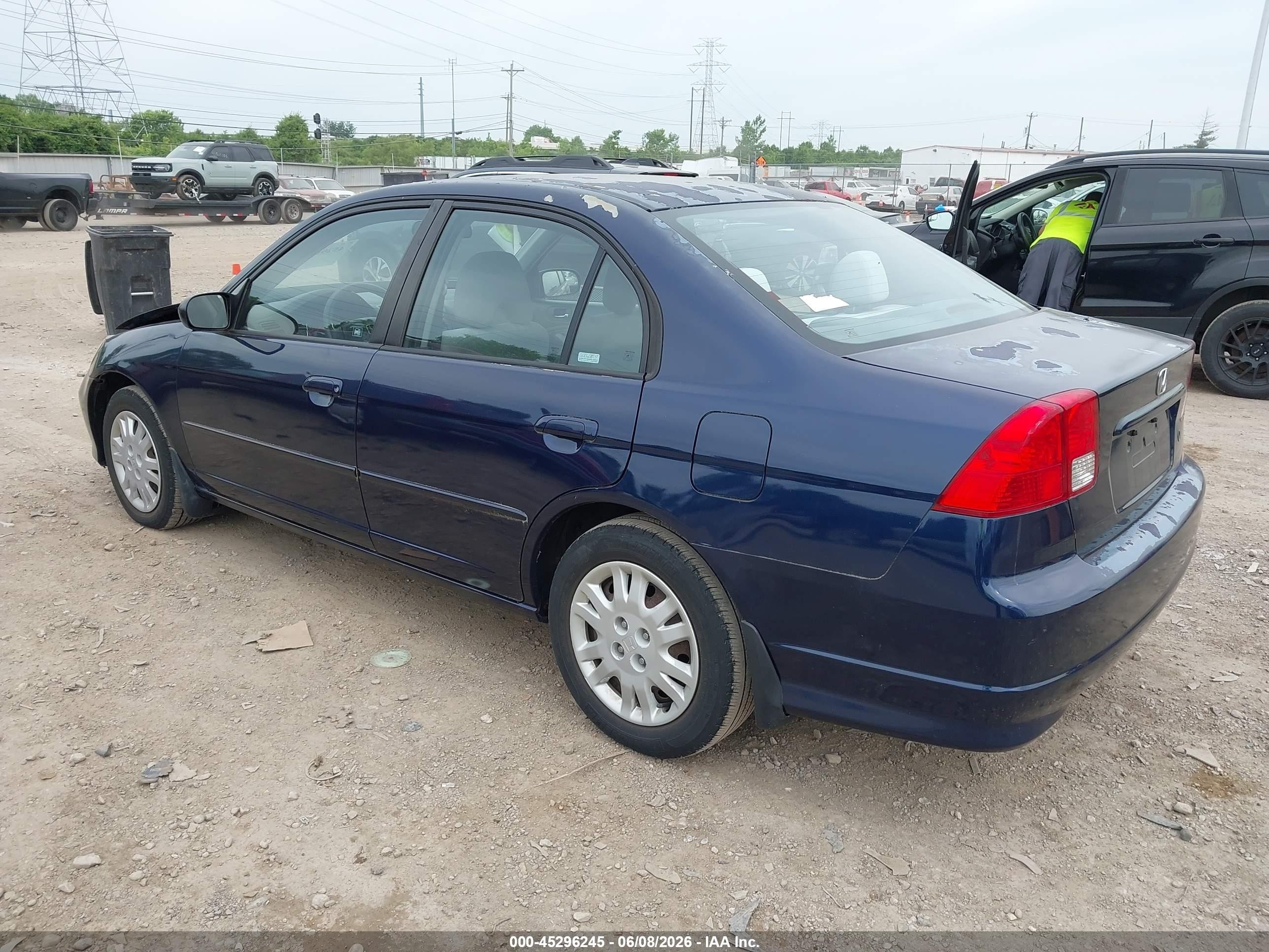 2005 Honda Civic Lx Dark Blue vin: 2HGES16665H595359