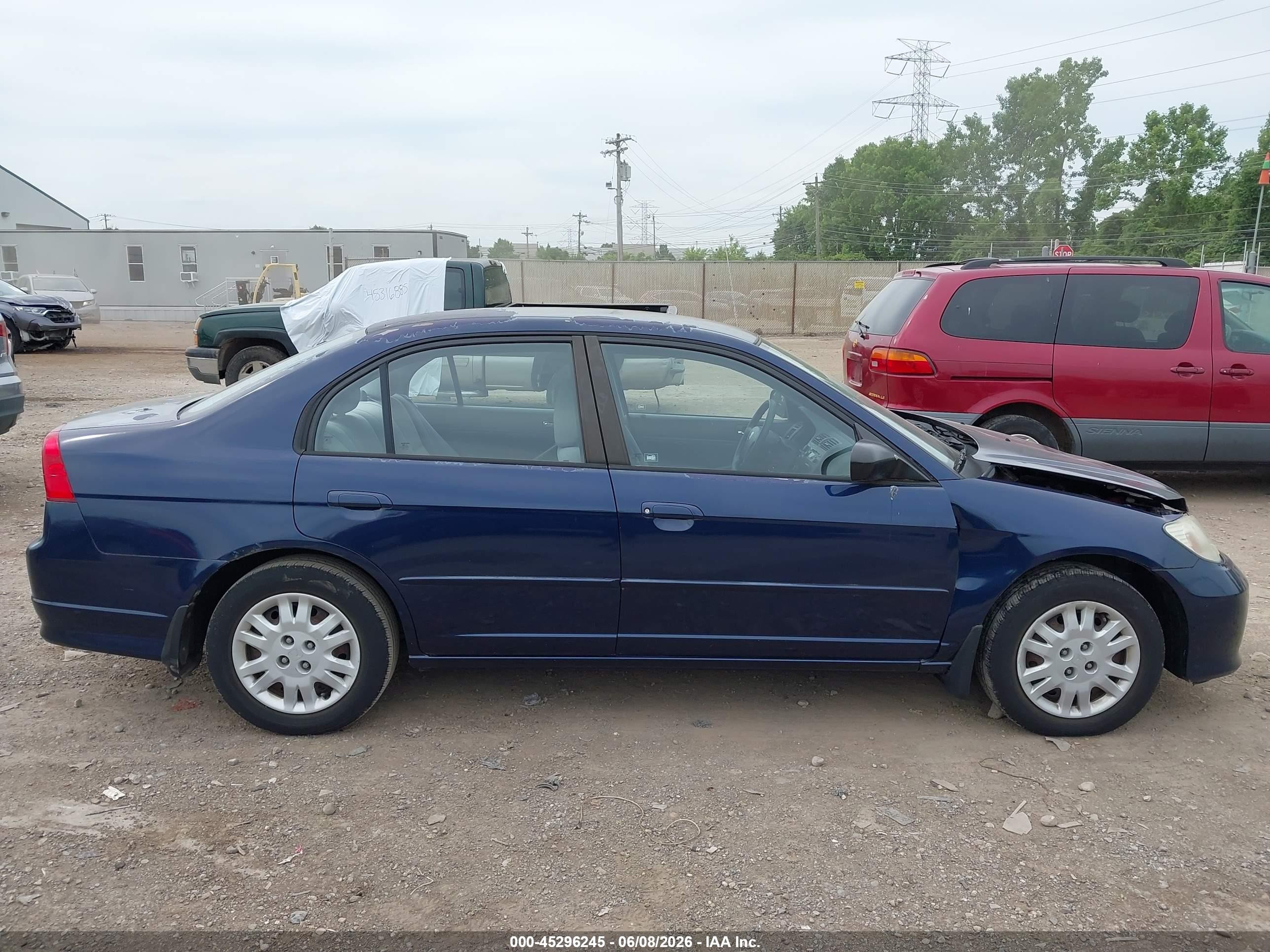 2005 Honda Civic Lx Dark Blue vin: 2HGES16665H595359