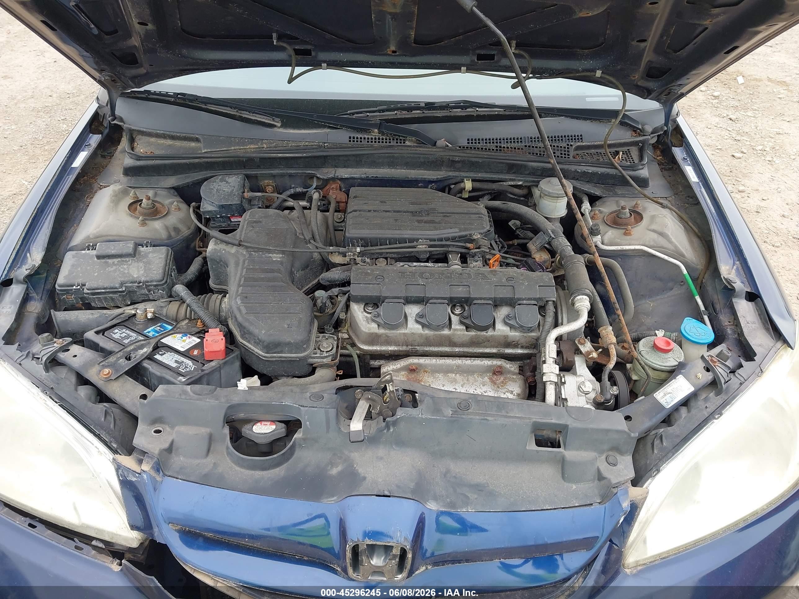 2005 Honda Civic Lx Dark Blue vin: 2HGES16665H595359