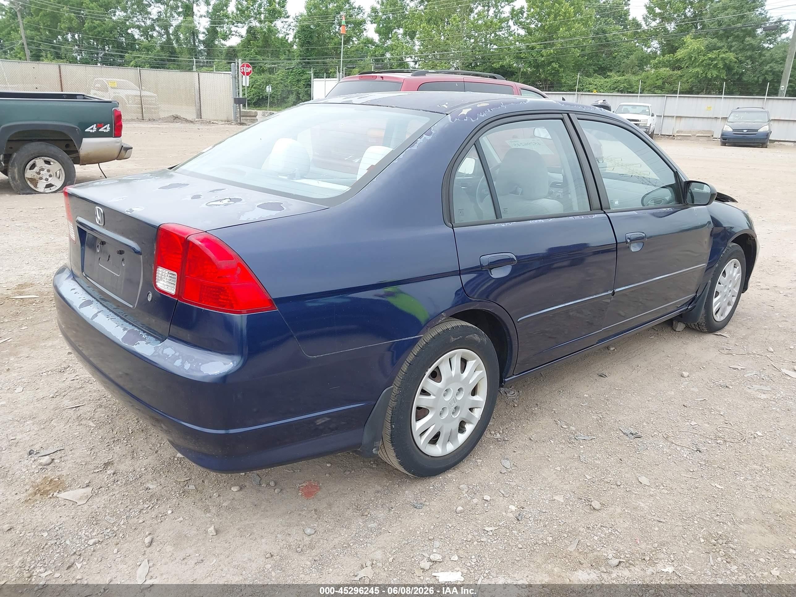 2005 Honda Civic Lx Dark Blue vin: 2HGES16665H595359