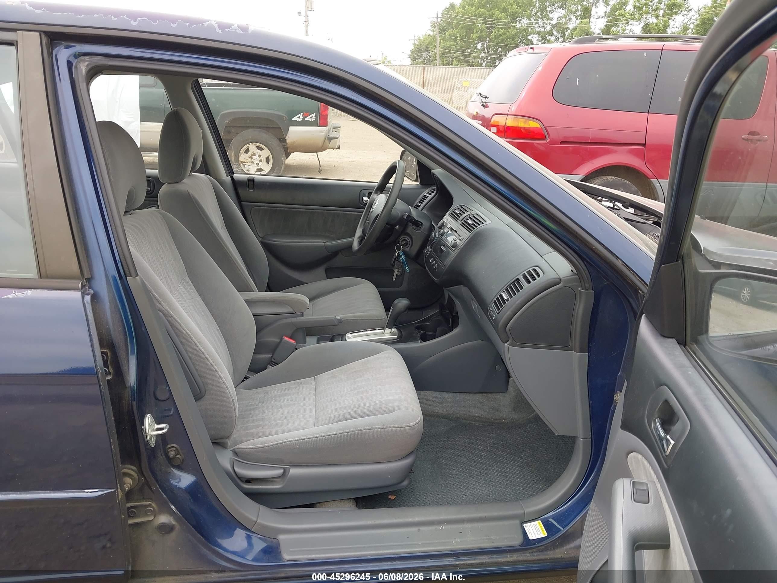 2005 Honda Civic Lx Dark Blue vin: 2HGES16665H595359