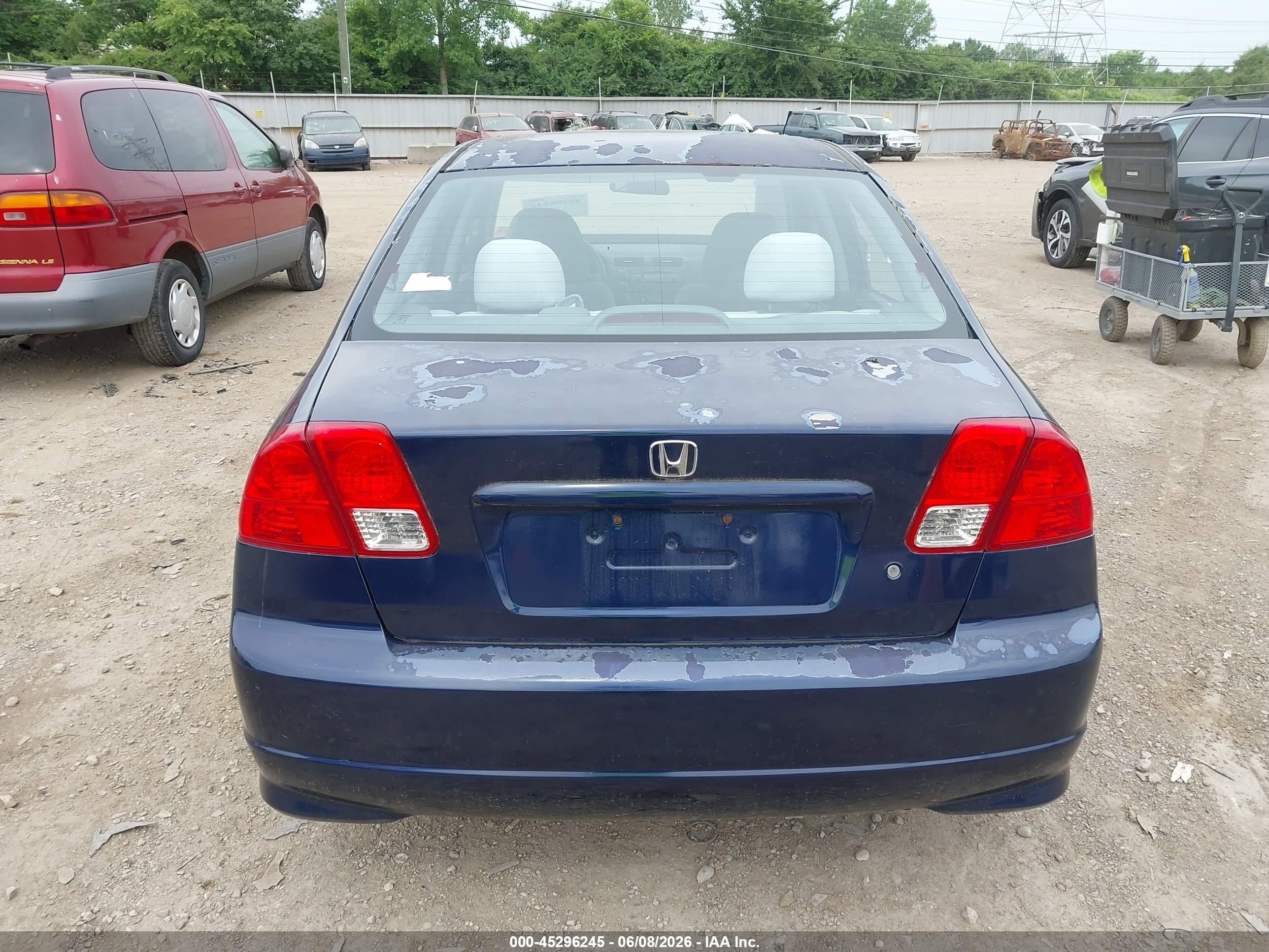 2005 Honda Civic Lx Dark Blue vin: 2HGES16665H595359