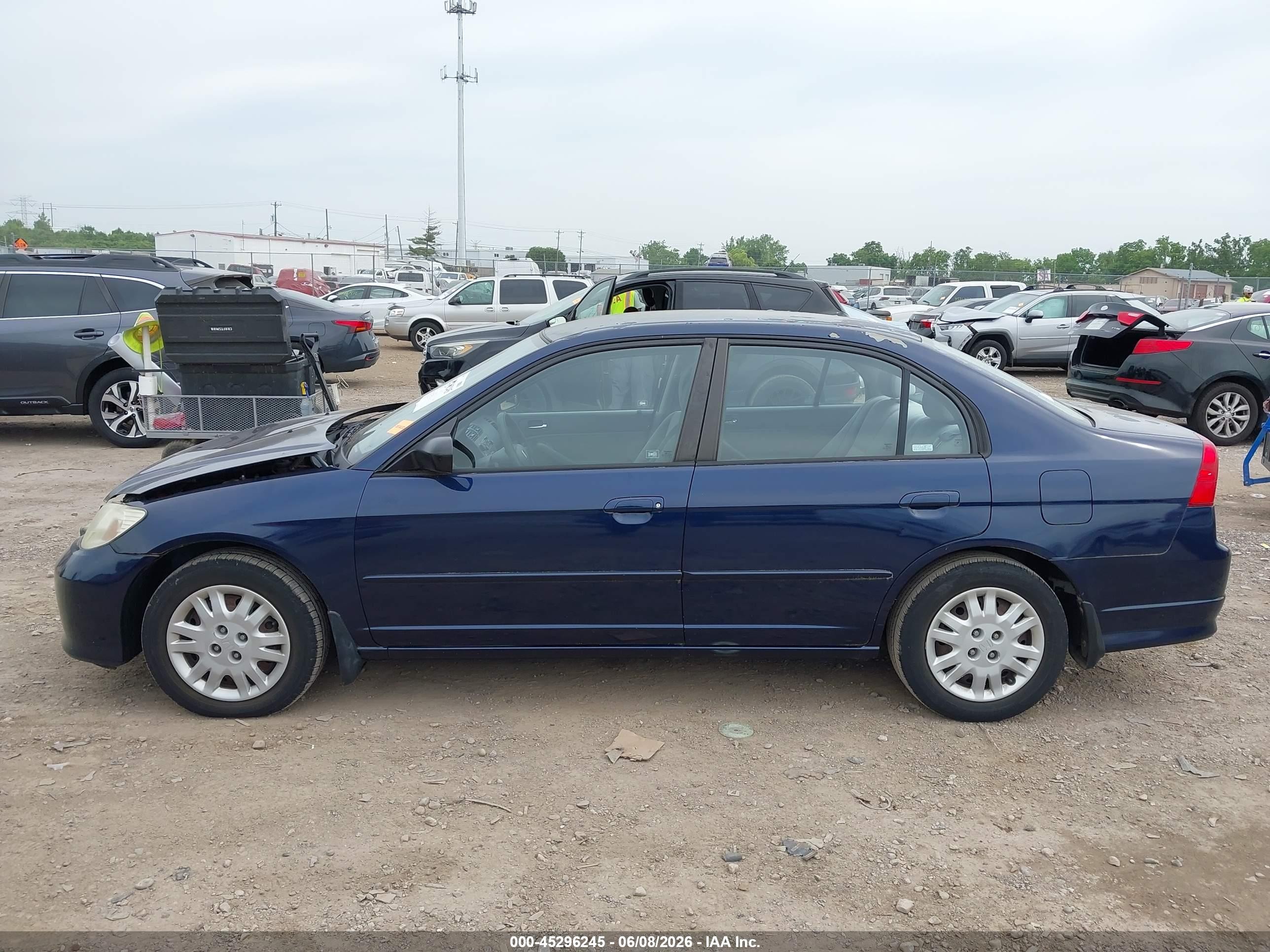 2005 Honda Civic Lx Dark Blue vin: 2HGES16665H595359