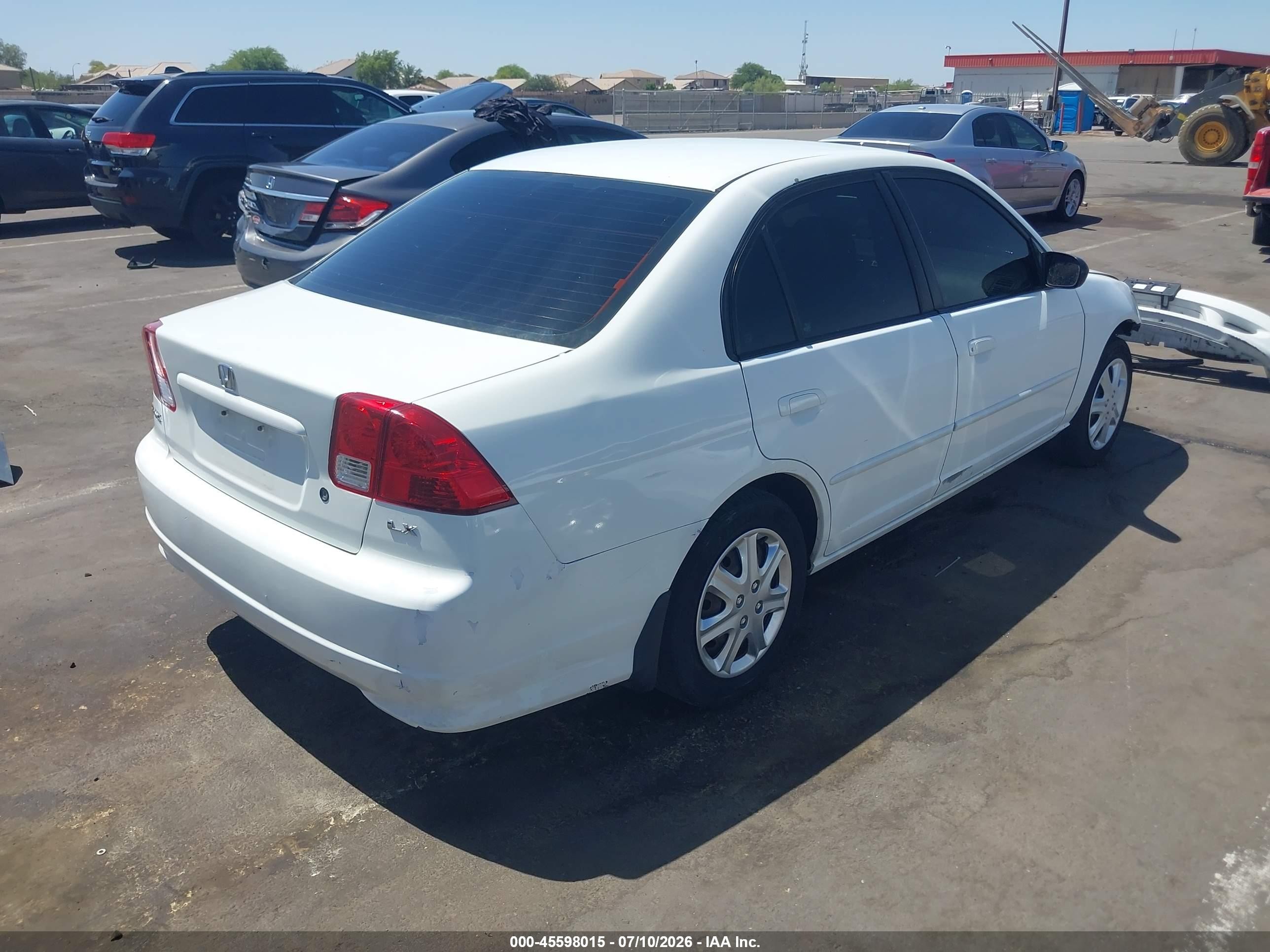 2005 Honda Civic Lx White vin: 2HGES16665H624777