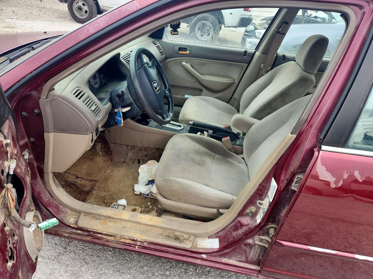 2002 Honda Civic Lx Темно-бордовый vin: 2HGES16672H520794