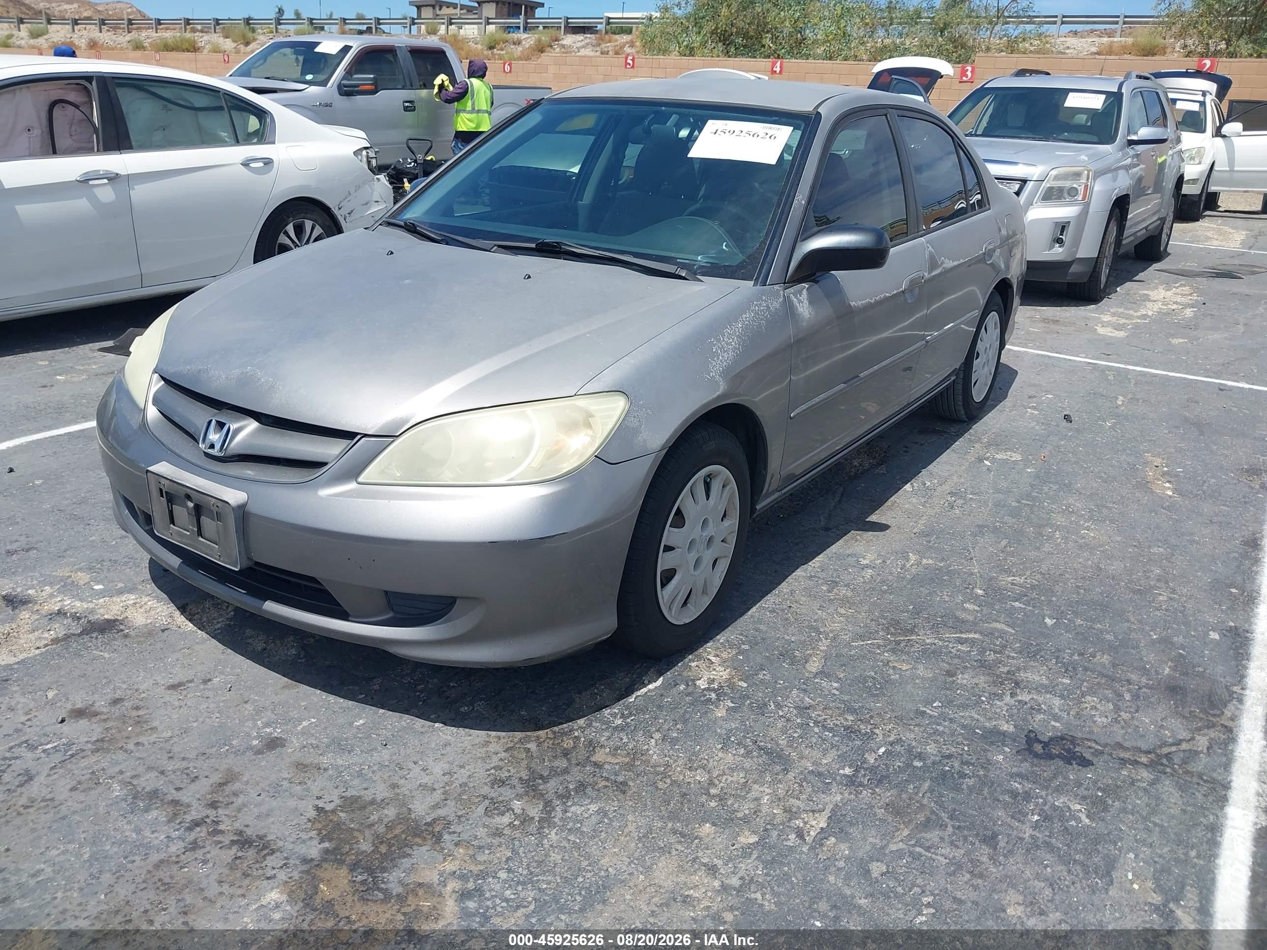 2005 Honda Civic Lx Silver vin: 2HGES16675H592258