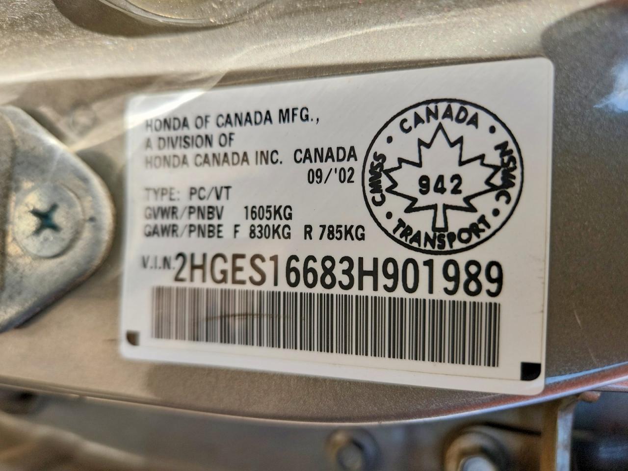 2003 Honda Civic Lx Silver vin: 2HGES16683H901989