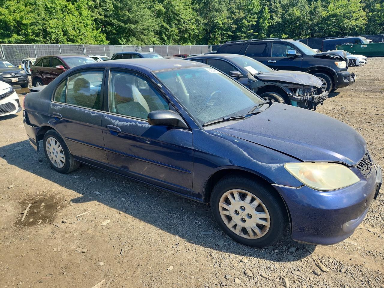 2004 Honda Civic Lx Blue vin: 2HGES16684H559249