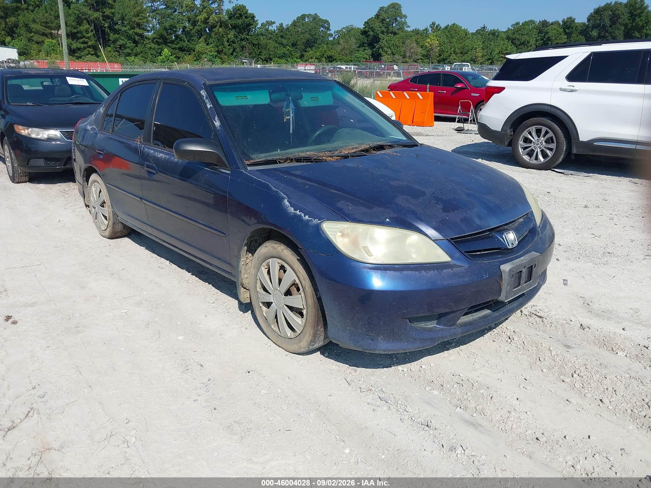 2004 Honda Civic Lx Blue vin: 2HGES16694H559230