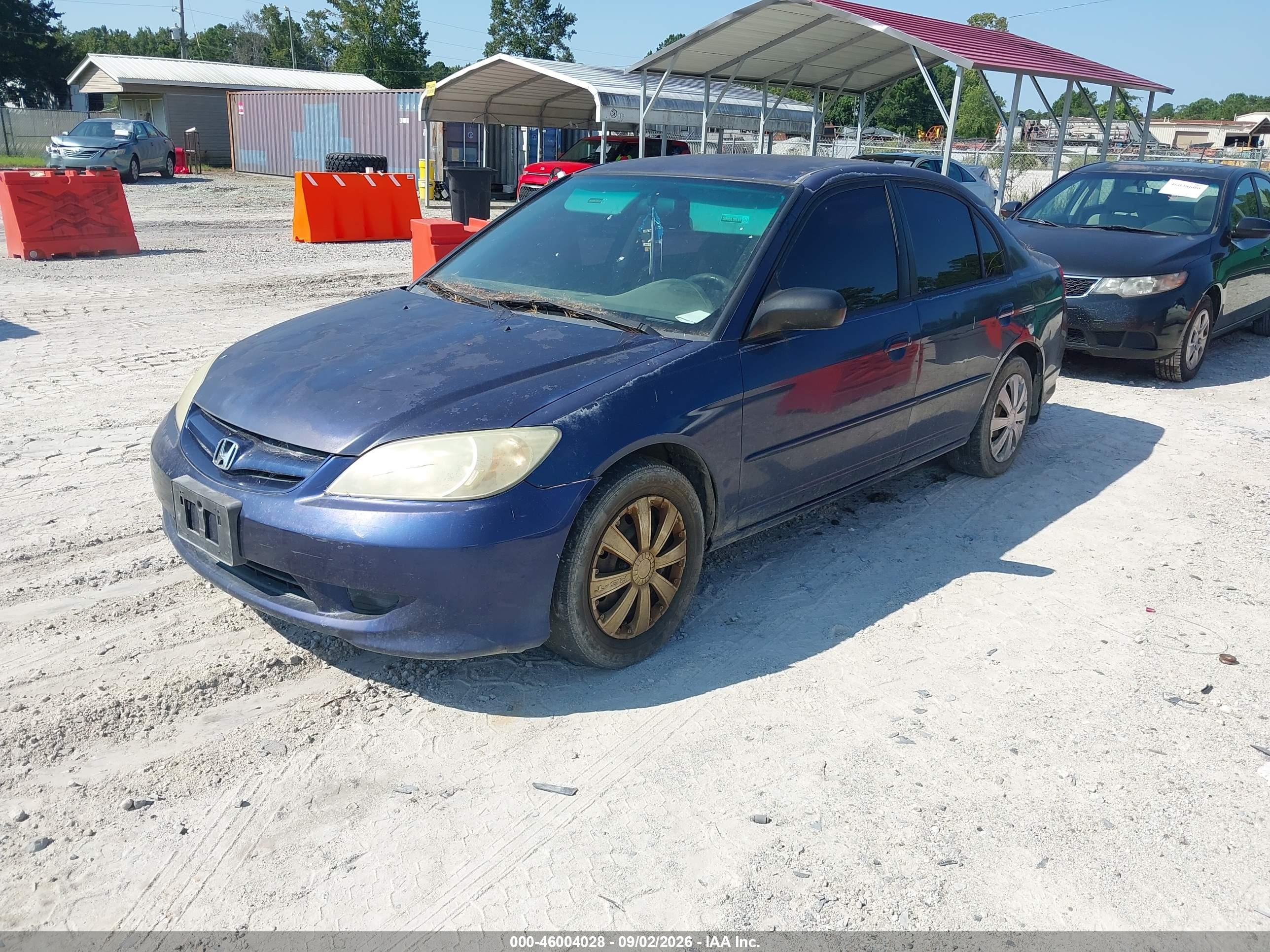 2004 Honda Civic Lx Blue vin: 2HGES16694H559230