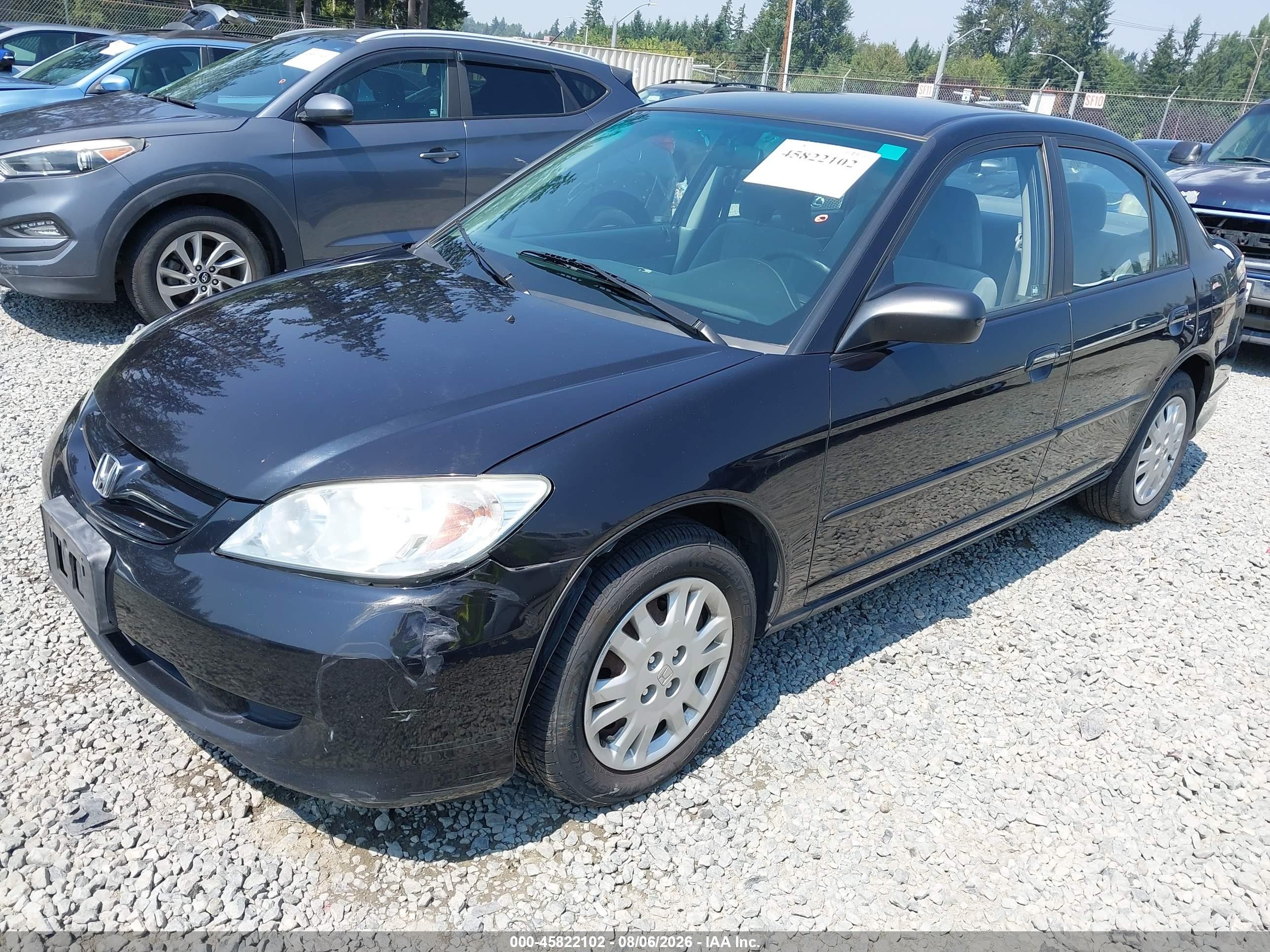 2004 Honda Civic Lx Black vin: 2HGES166X4H505466