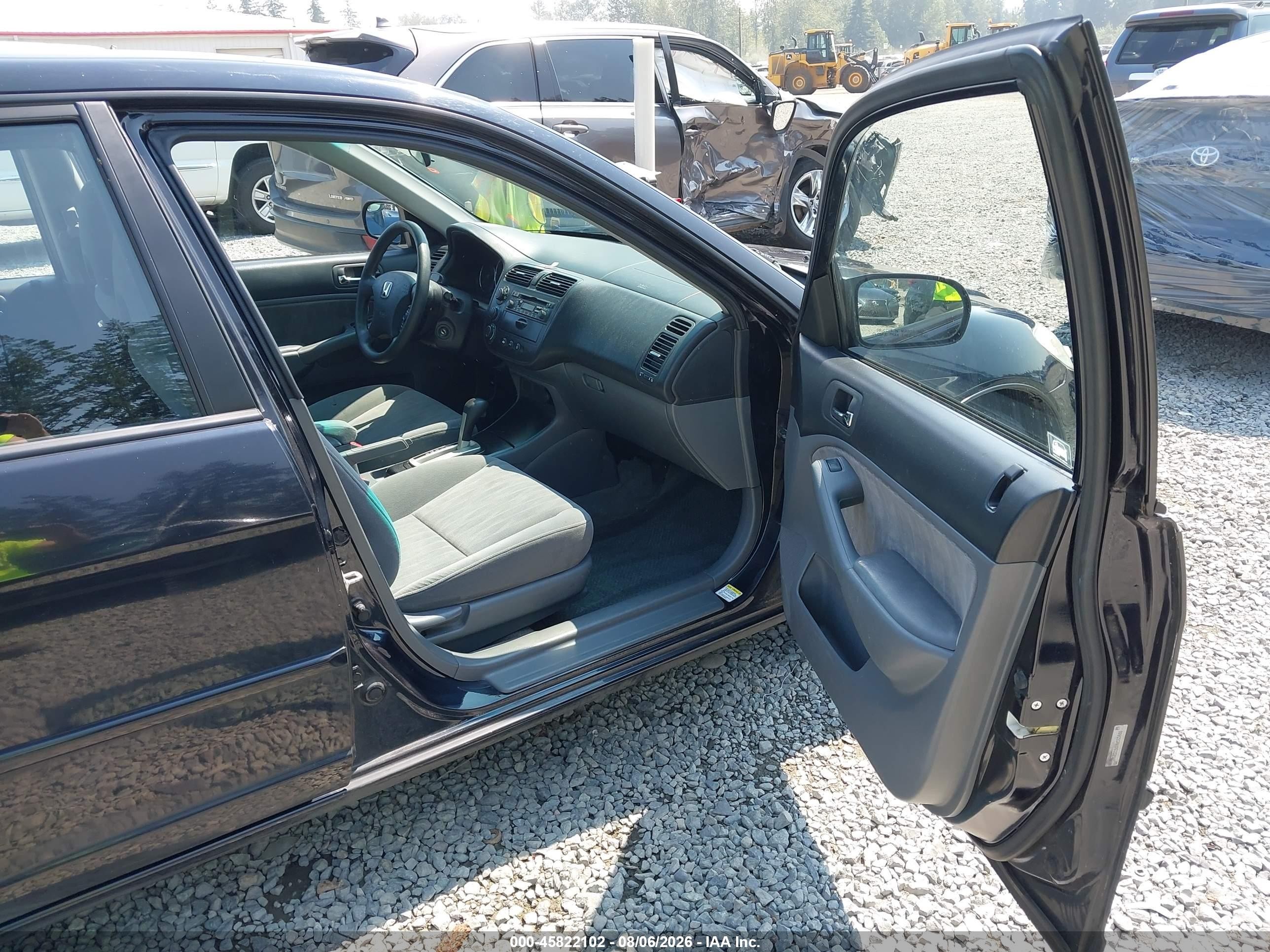 2004 Honda Civic Lx Black vin: 2HGES166X4H505466