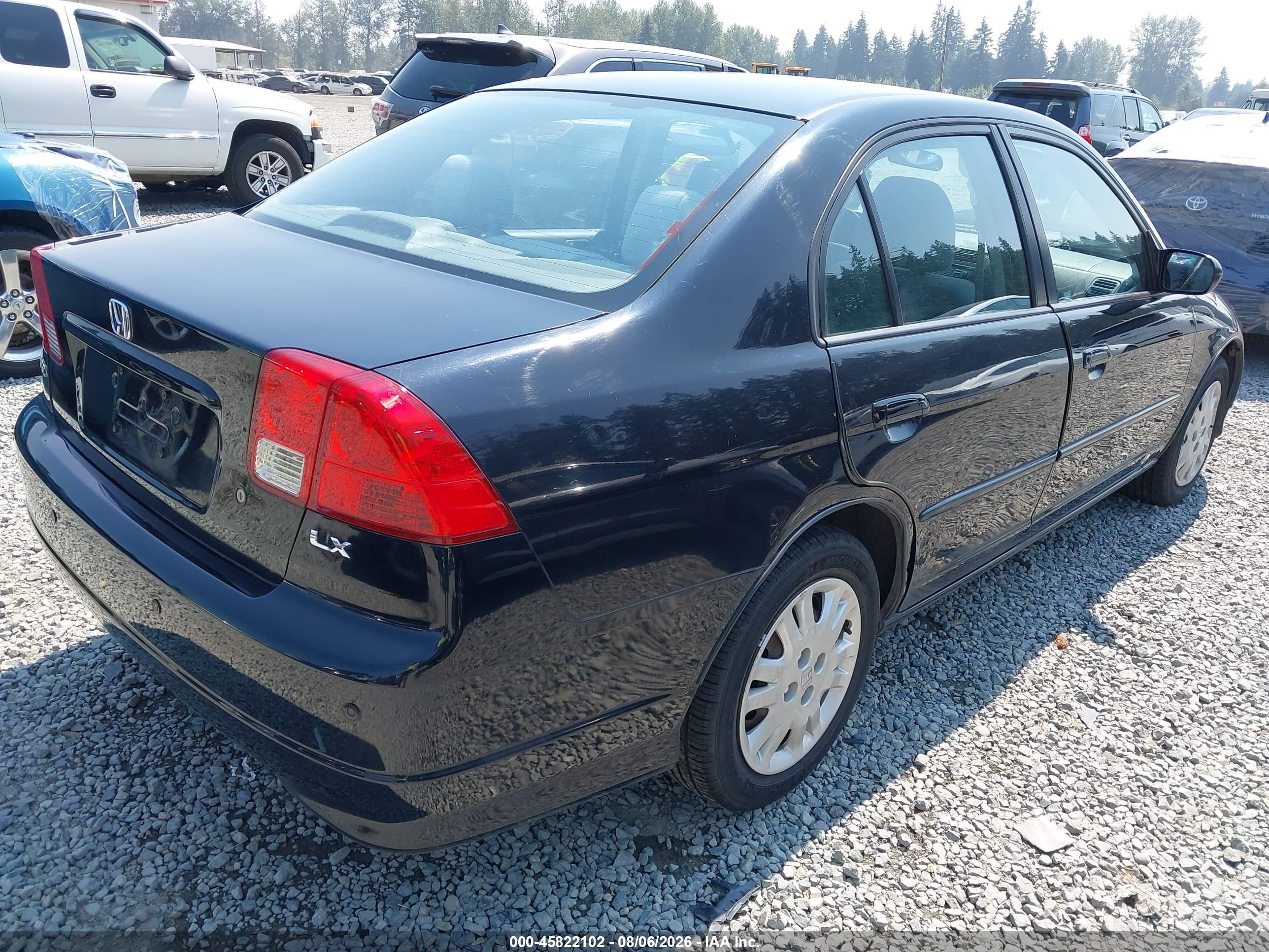 2004 Honda Civic Lx Black vin: 2HGES166X4H505466