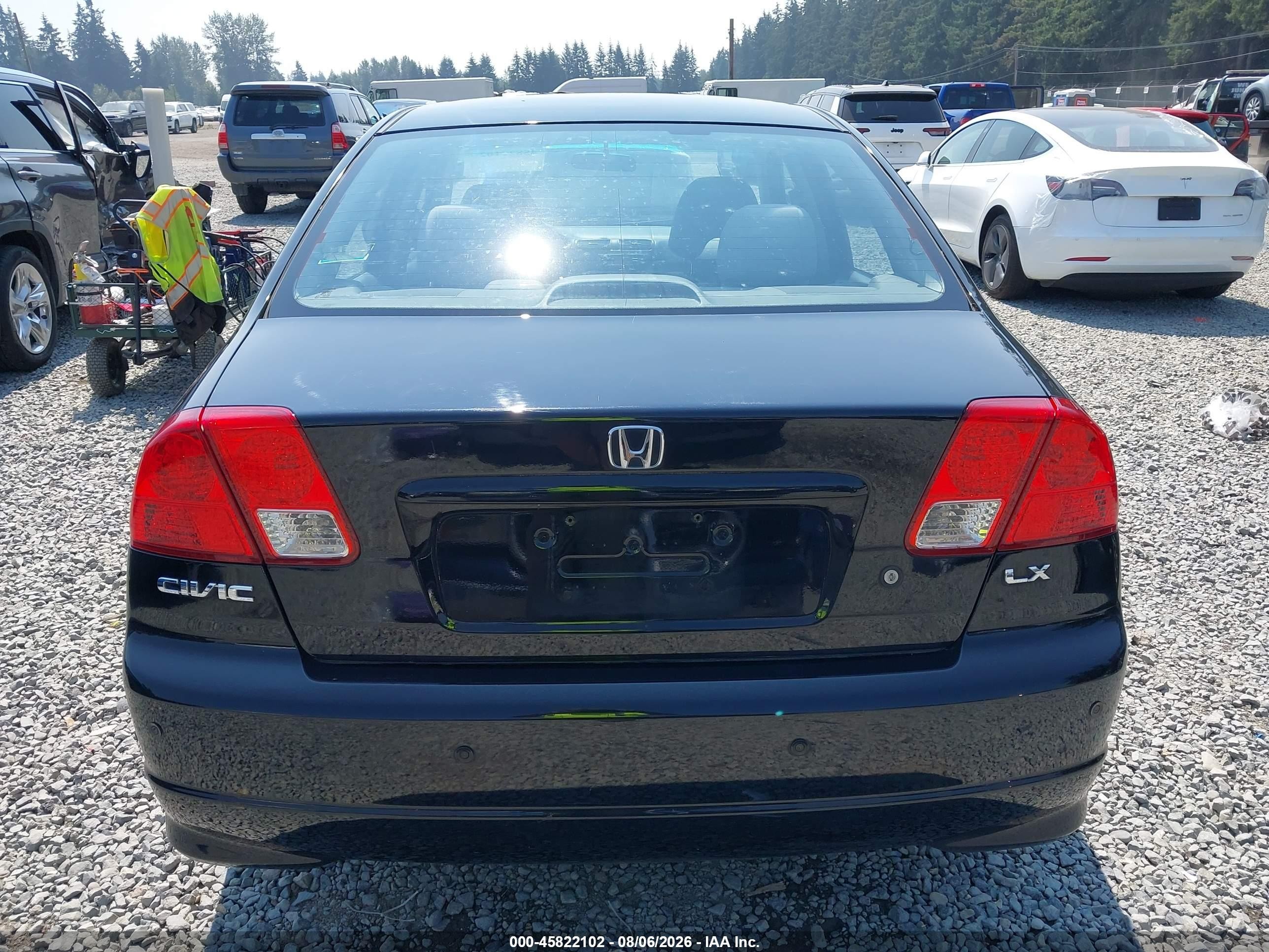 2004 Honda Civic Lx Black vin: 2HGES166X4H505466