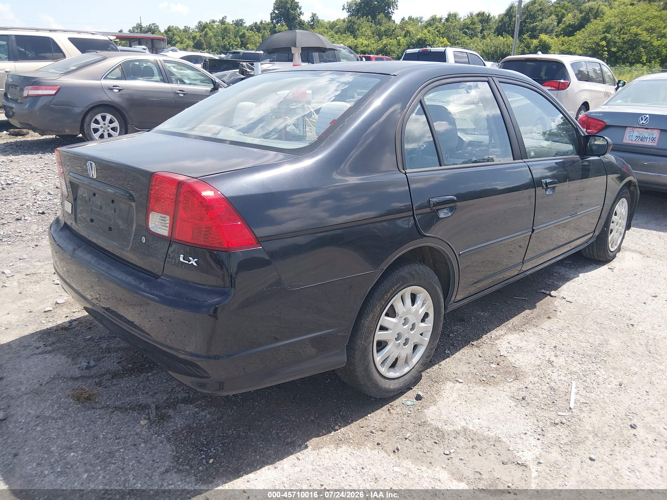 2005 Honda Civic Lx Black vin: 2HGES166X5H556113