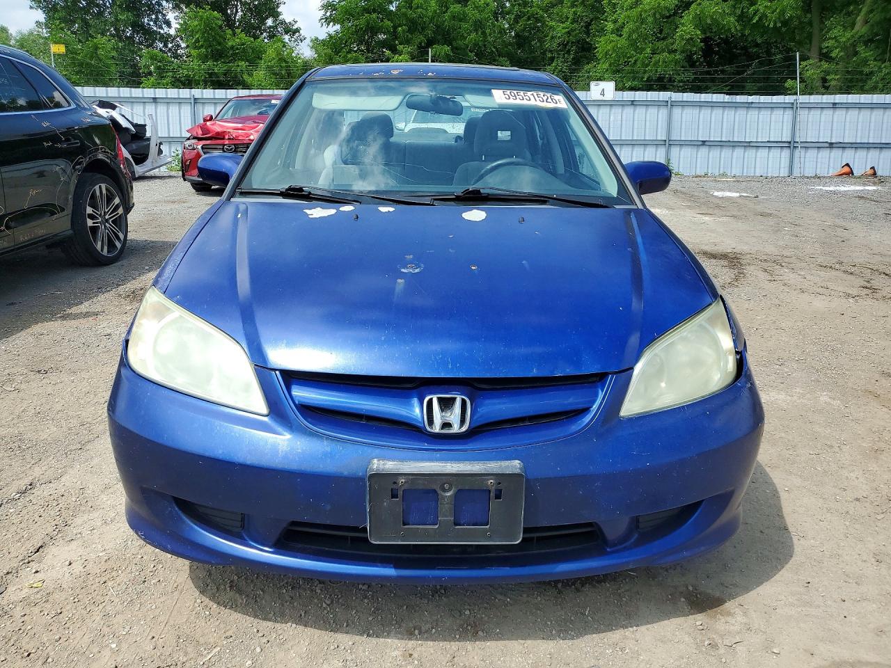 2005 Honda Civic Ex Blue vin: 2HGES16825H019768