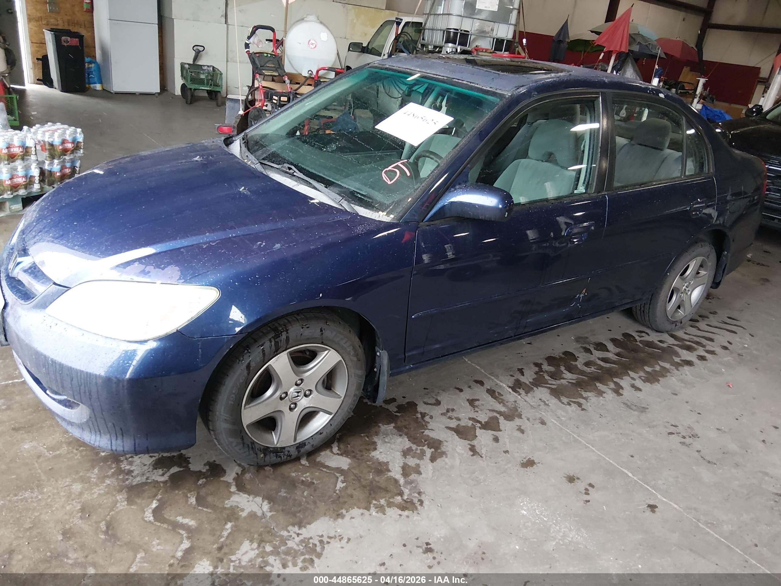 2005 Honda Civic Ex Blue vin: 2HGES25705H544083