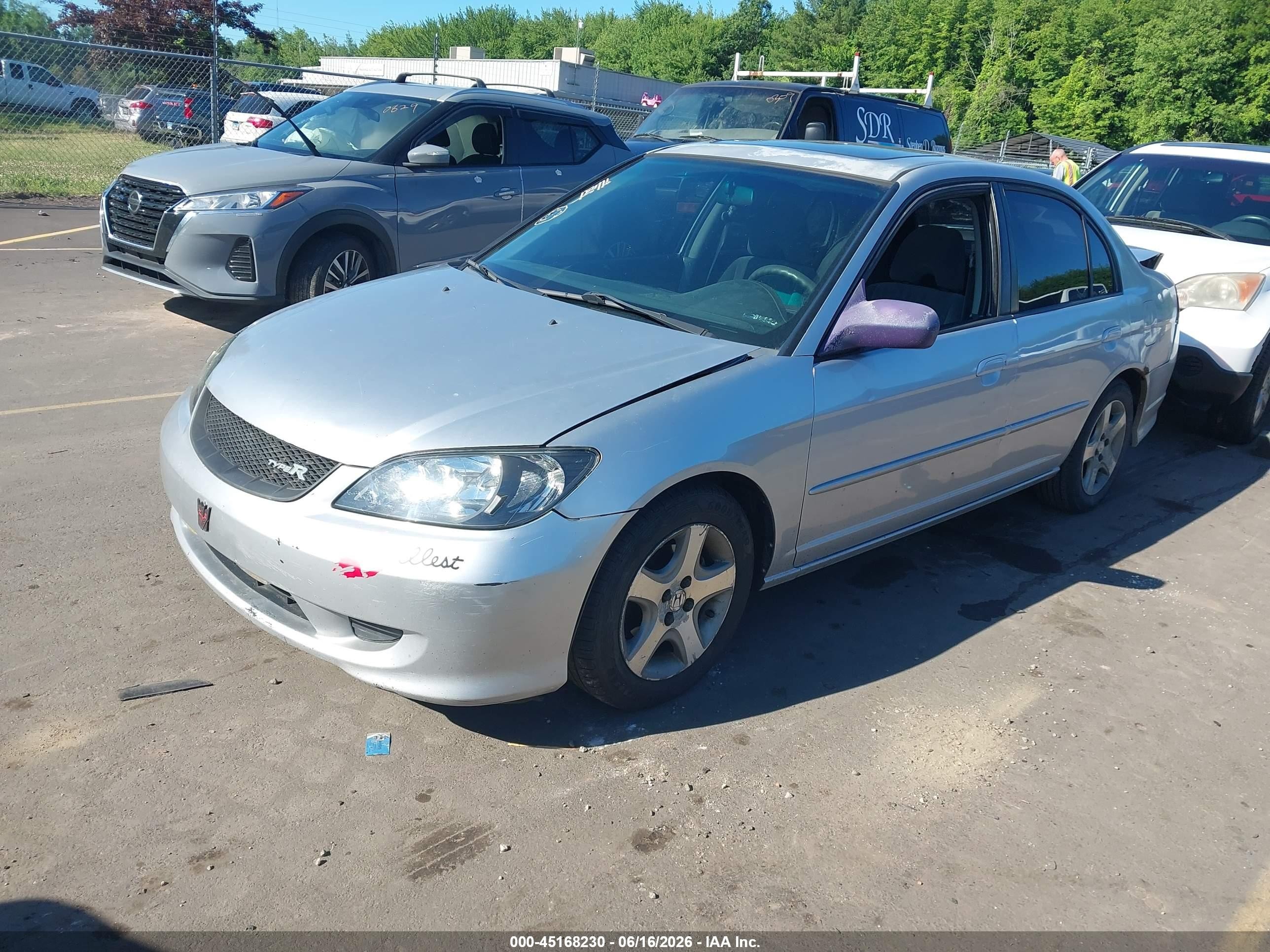 2004 Honda Civic Ex Серебряный vin: 2HGES25724H562275